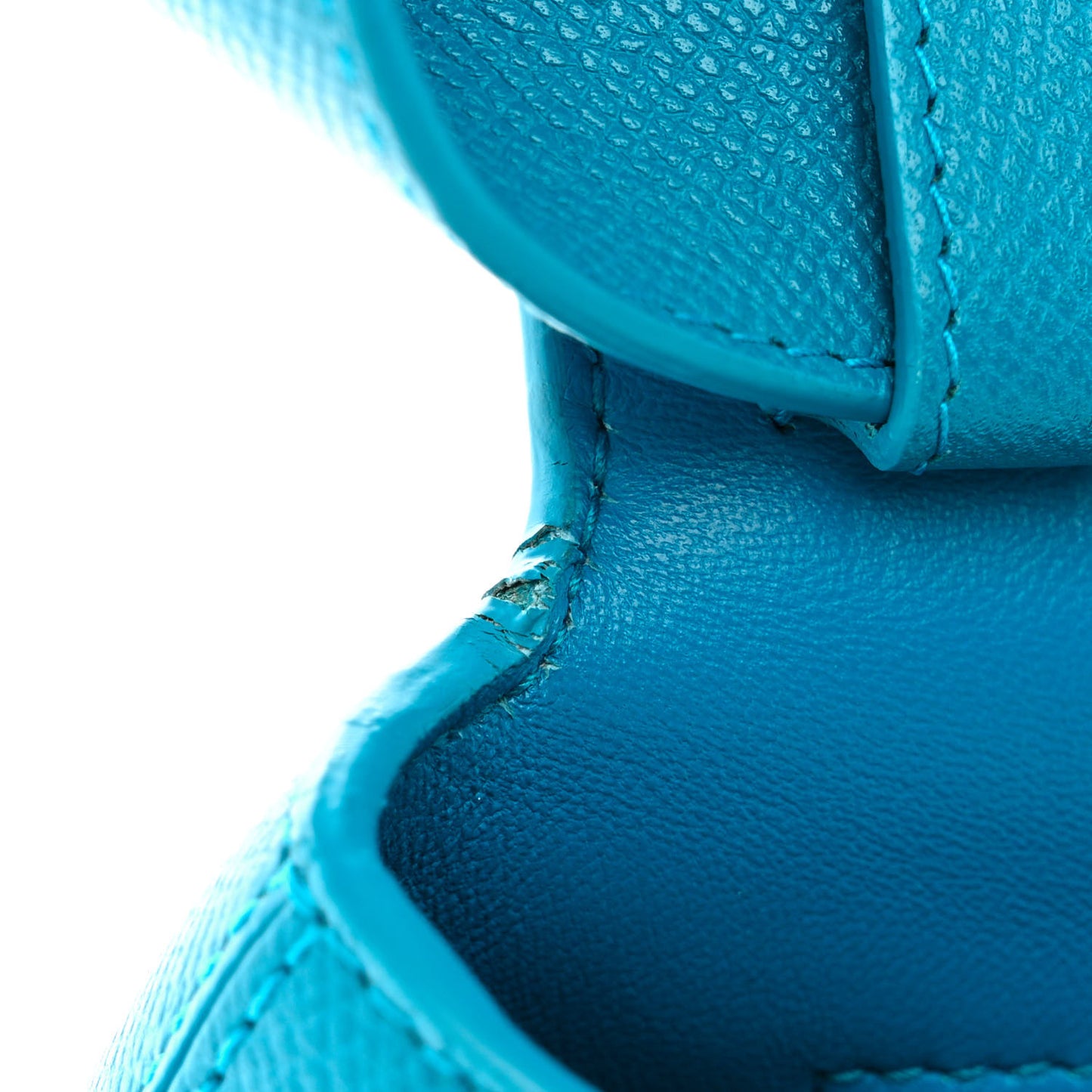 Grained Calfskin Small Downtown Shoulder Bag Turquoise