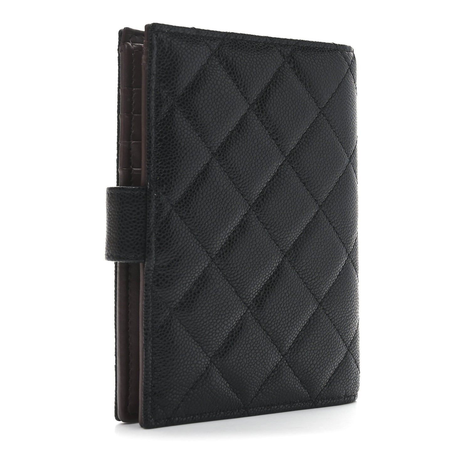 Caviar Quilted Passport Holder Black