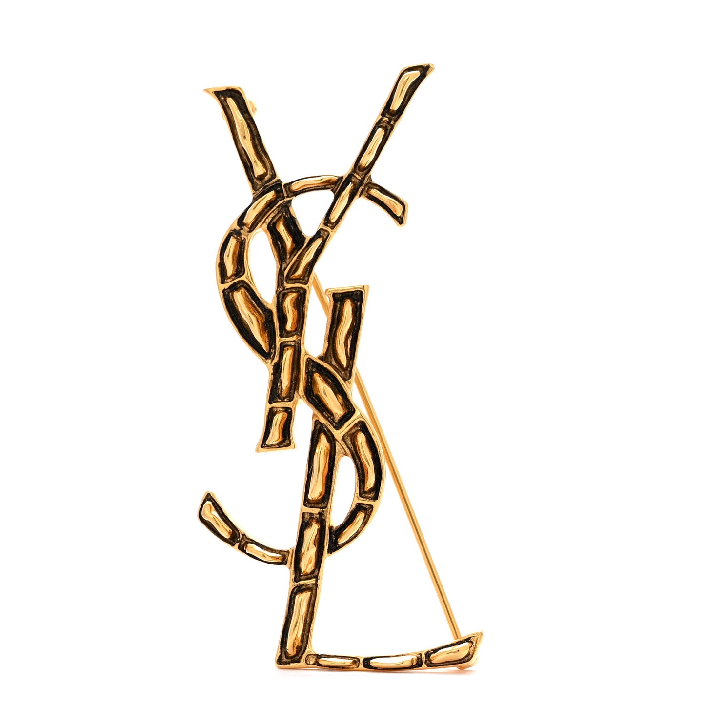 Monogram Crocodile Opyum Brooch Gold