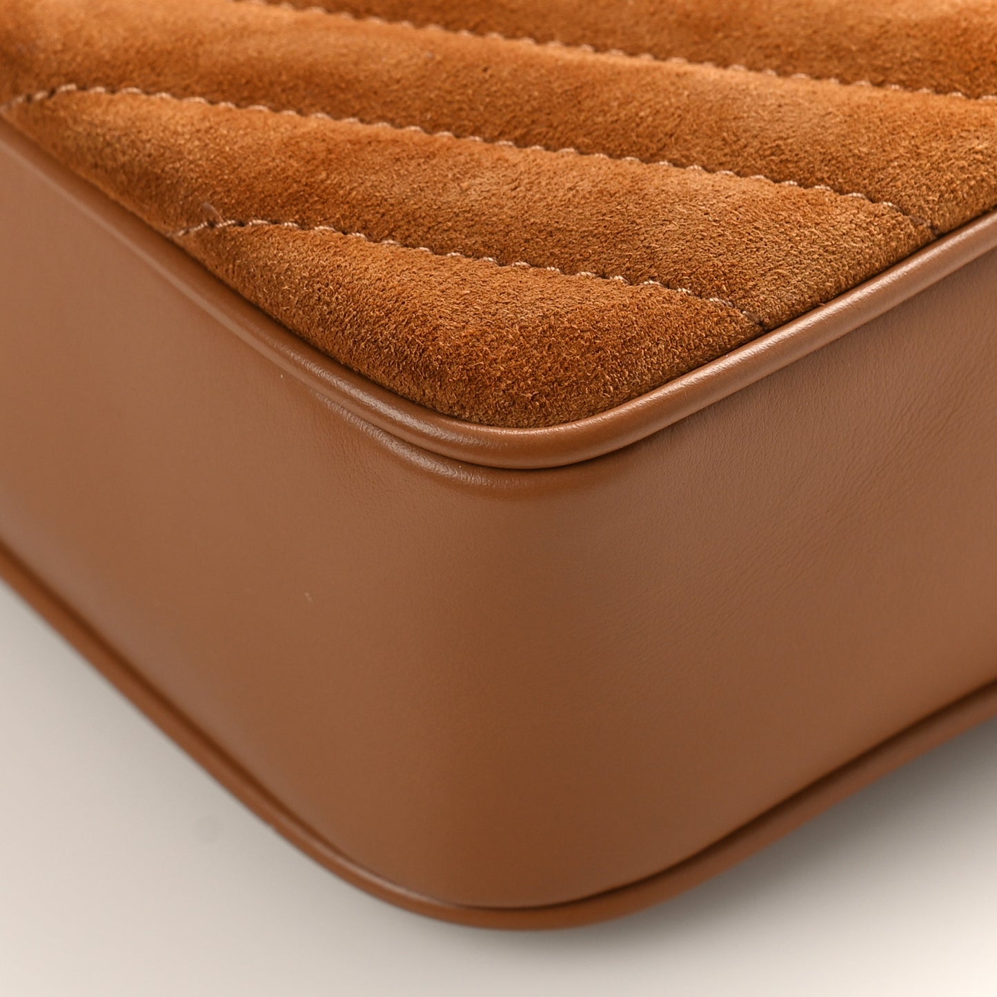 Suede Matelasse Monogram Lou Camera Bag Cinnamon