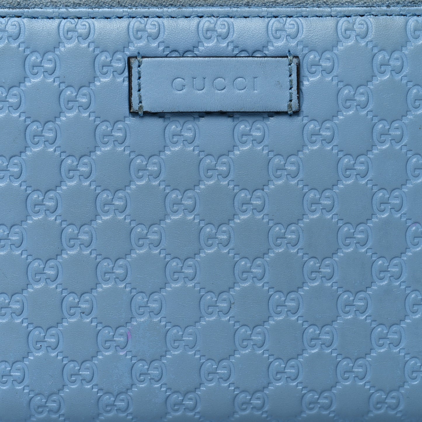 Soft Microguccissima Zip Around Organizer Wallet Mineral Blue