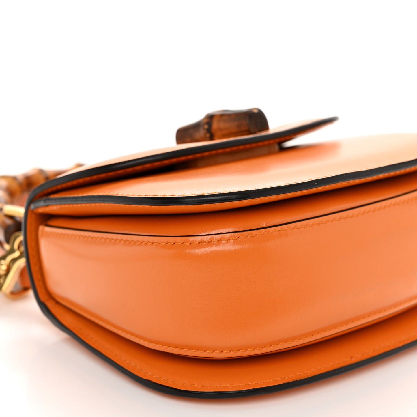 Boarded Dyana Lux Calfskin Web Mini Bamboo 1947 Top Handle Bag Marigold Yellow