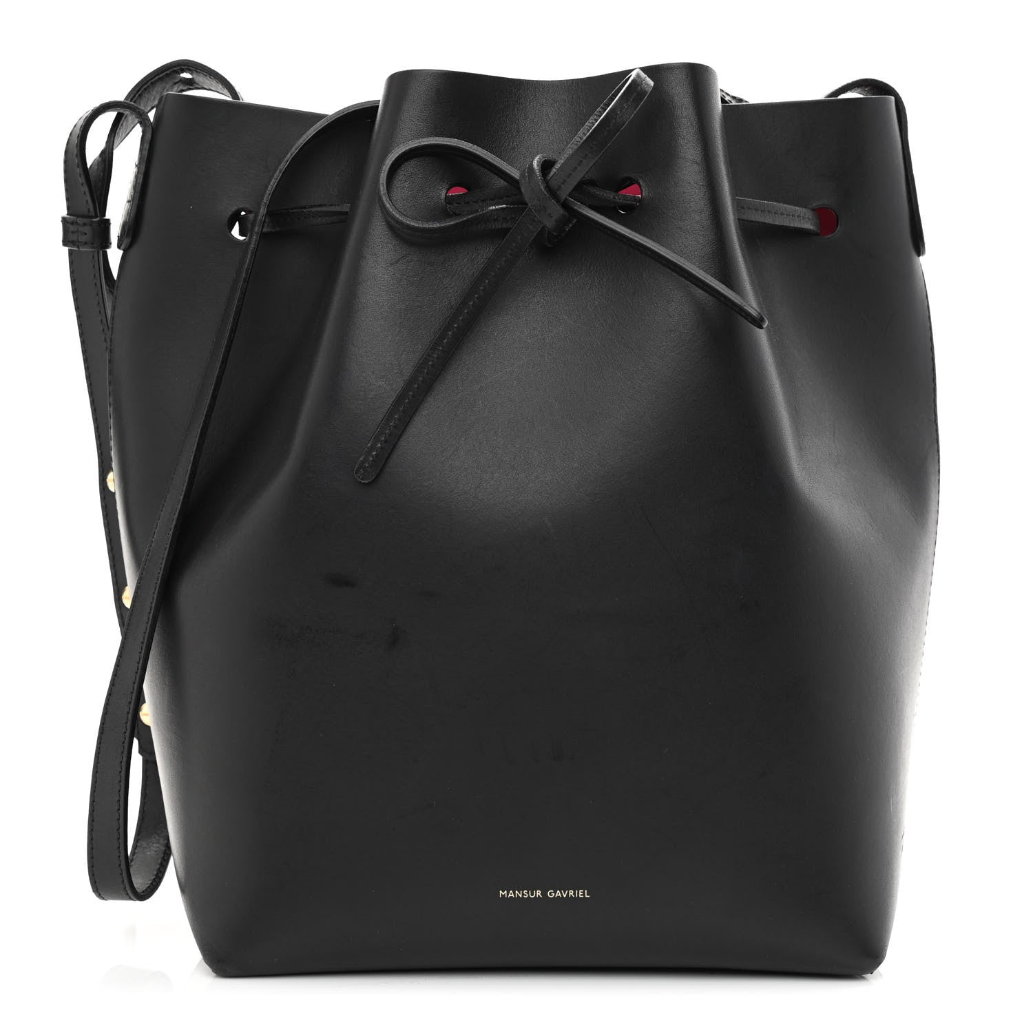 Mansur Gavriel Vegetable Tanned Calfskin Bucket Bag Black Dolly 3 of 12