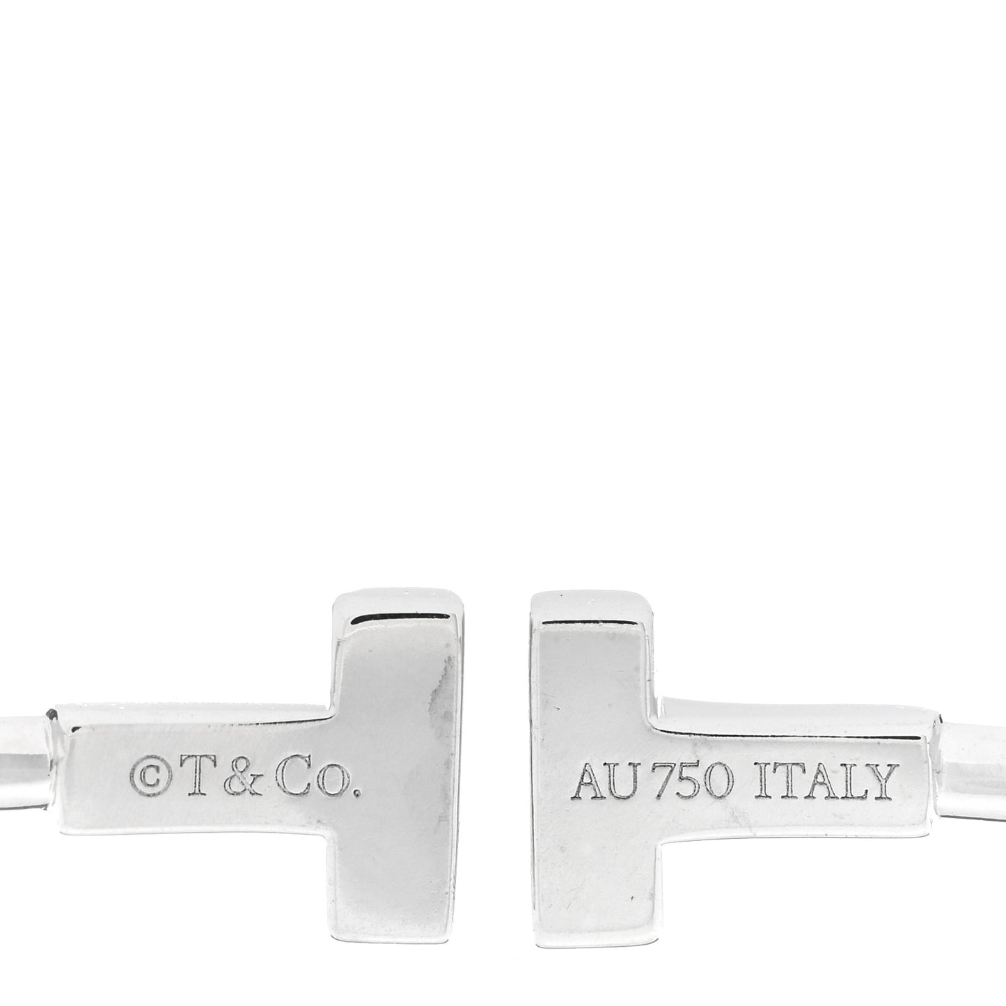 18K White Gold Narrow T Wire Bracelet