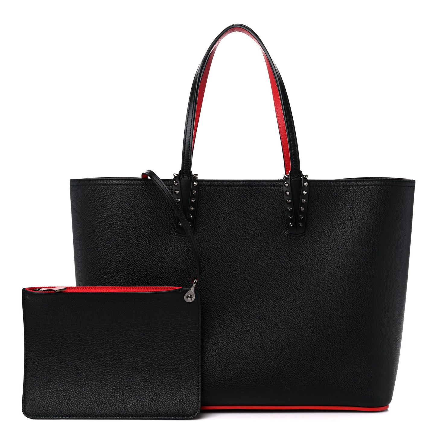 Calfskin Empire Spikes Small East West Cabata Tote Black
