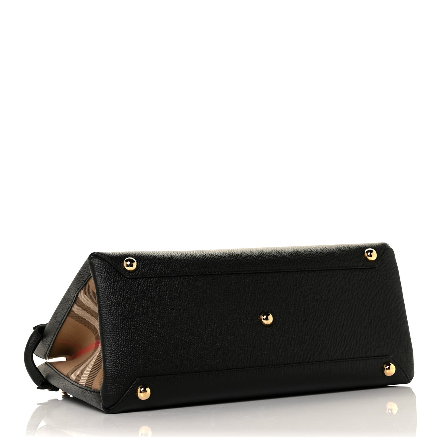 Derby Calfskin House Check Medium Banner Tote Black