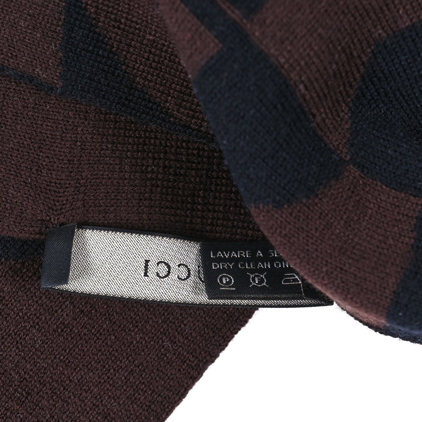 Wool Tricot Interlocking G Host Scarf Brown Dark Brown