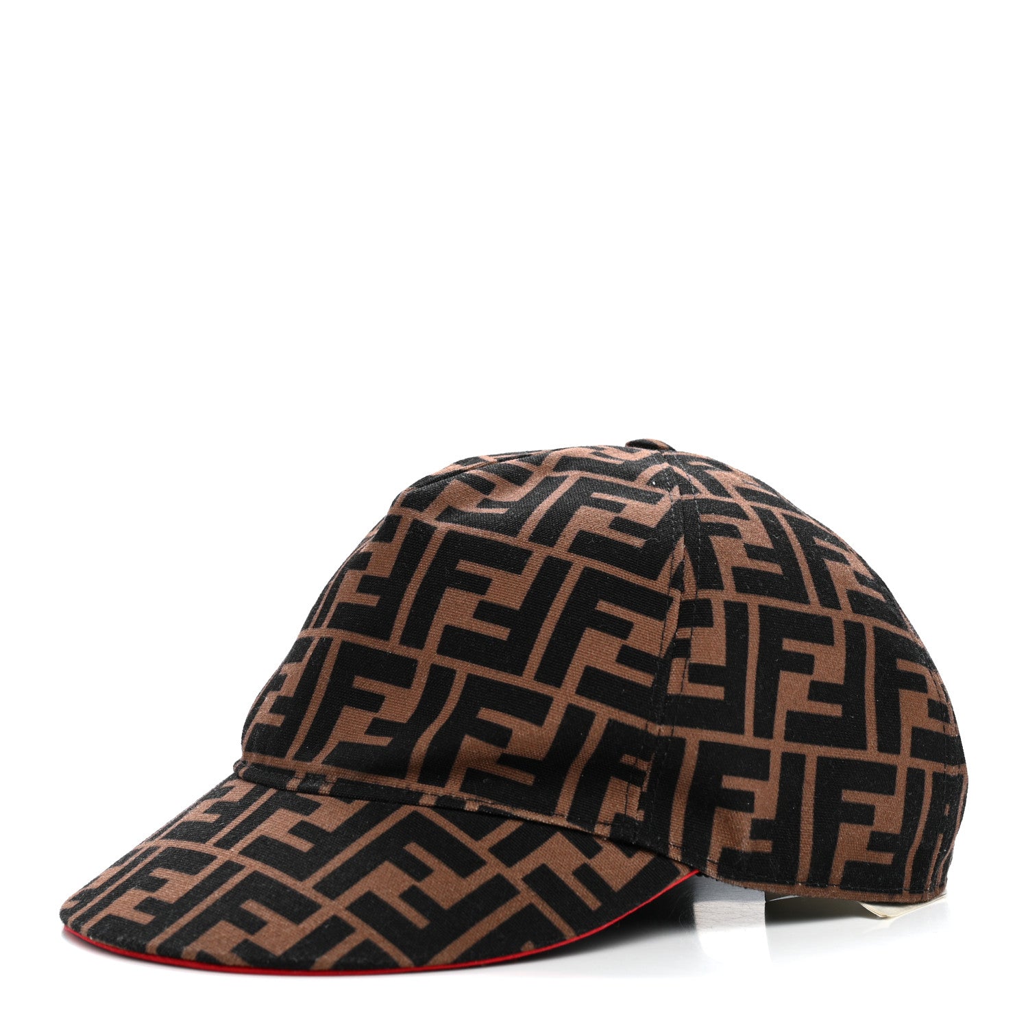 Fendi Canvas FF Reloaded Baseball Hat Tobacco Red 1903103