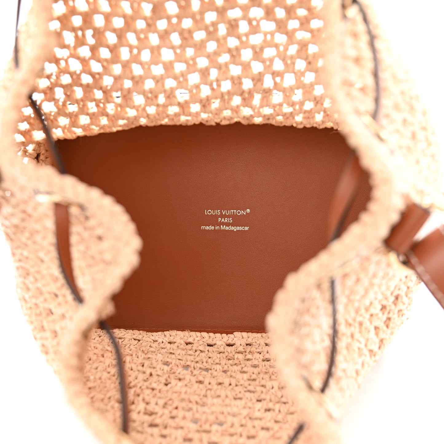 Raffia Calfskin Noe BB Natural Tan
