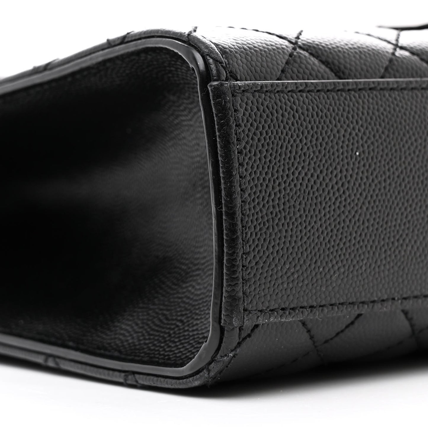 Grain De Poudre Textured Mixed Matelasse Triquilt Medium Monogram Monochrome Satchel Black