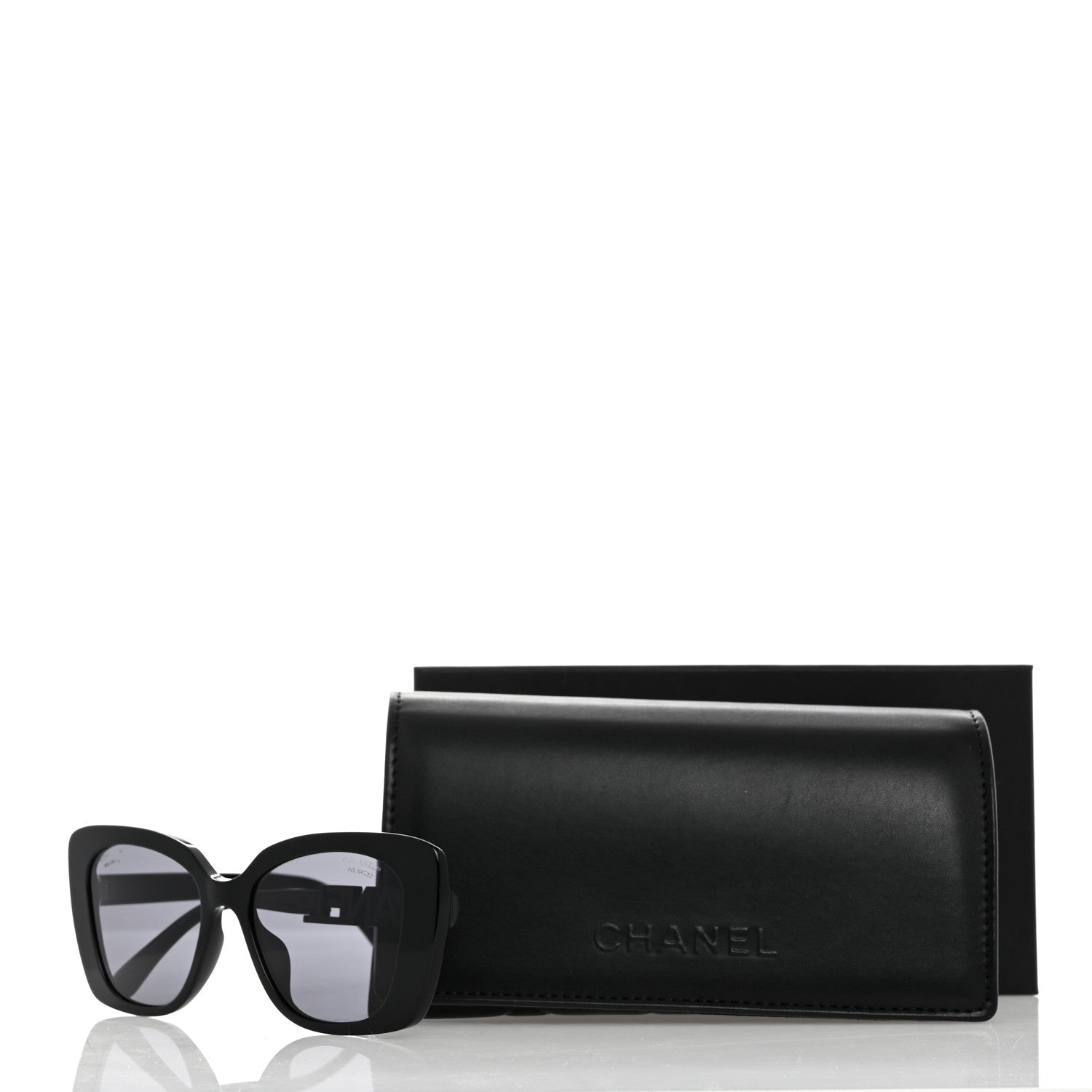 Chanel Acetate Strass Polarized Square Sunglasses 5422-B Black 8 of 8