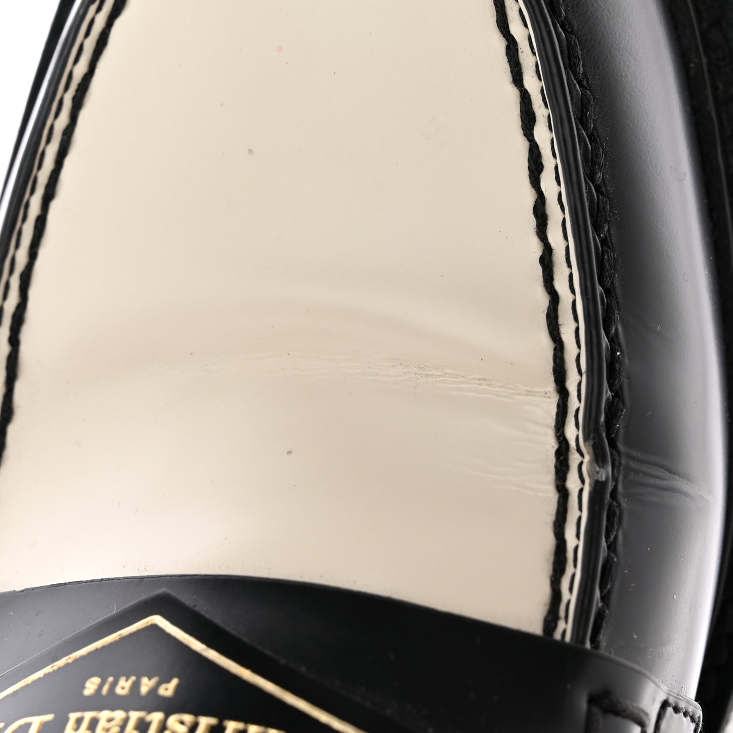 Brushed Calfskin Boy Loafers 35.5 Black White