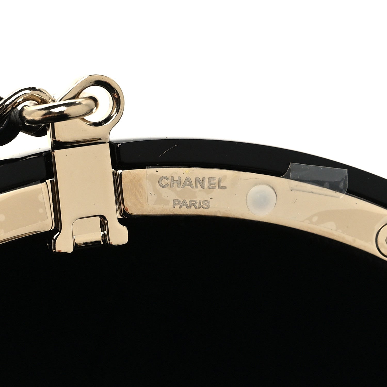 Chanel Resin Plexi CC Round Camellia Minaudiere Clutch Black White 6 of 12