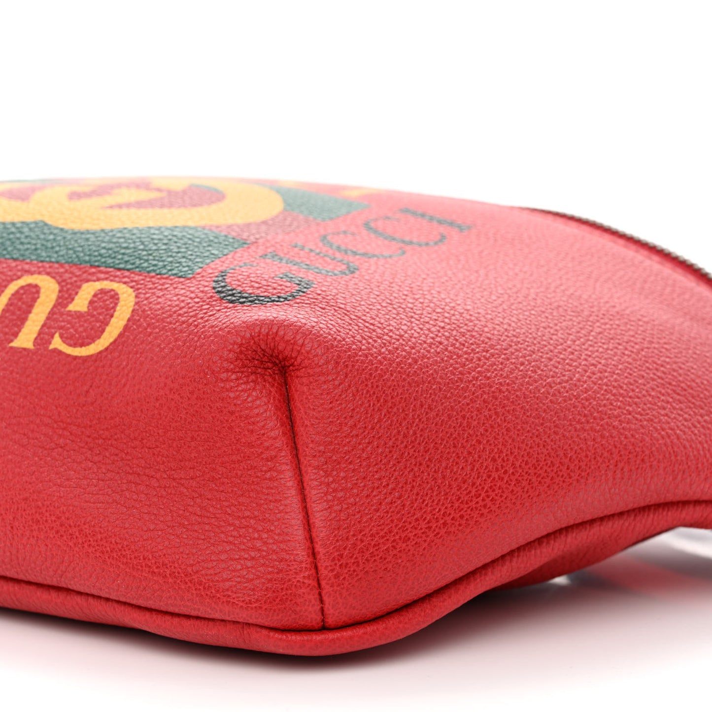 Grained Calfskin Logo Belt Bag Hibiscus Red