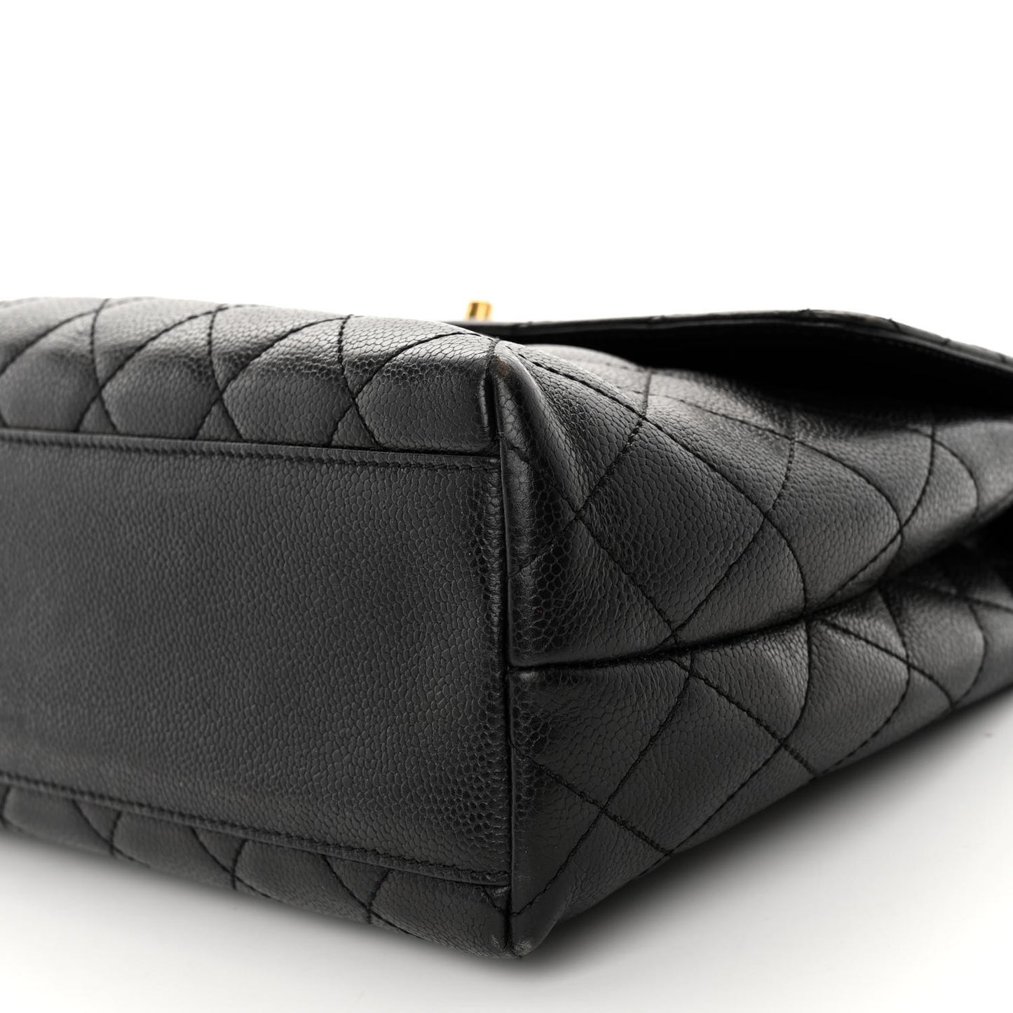 Caviar Quilted Jumbo Kelly Flap Black