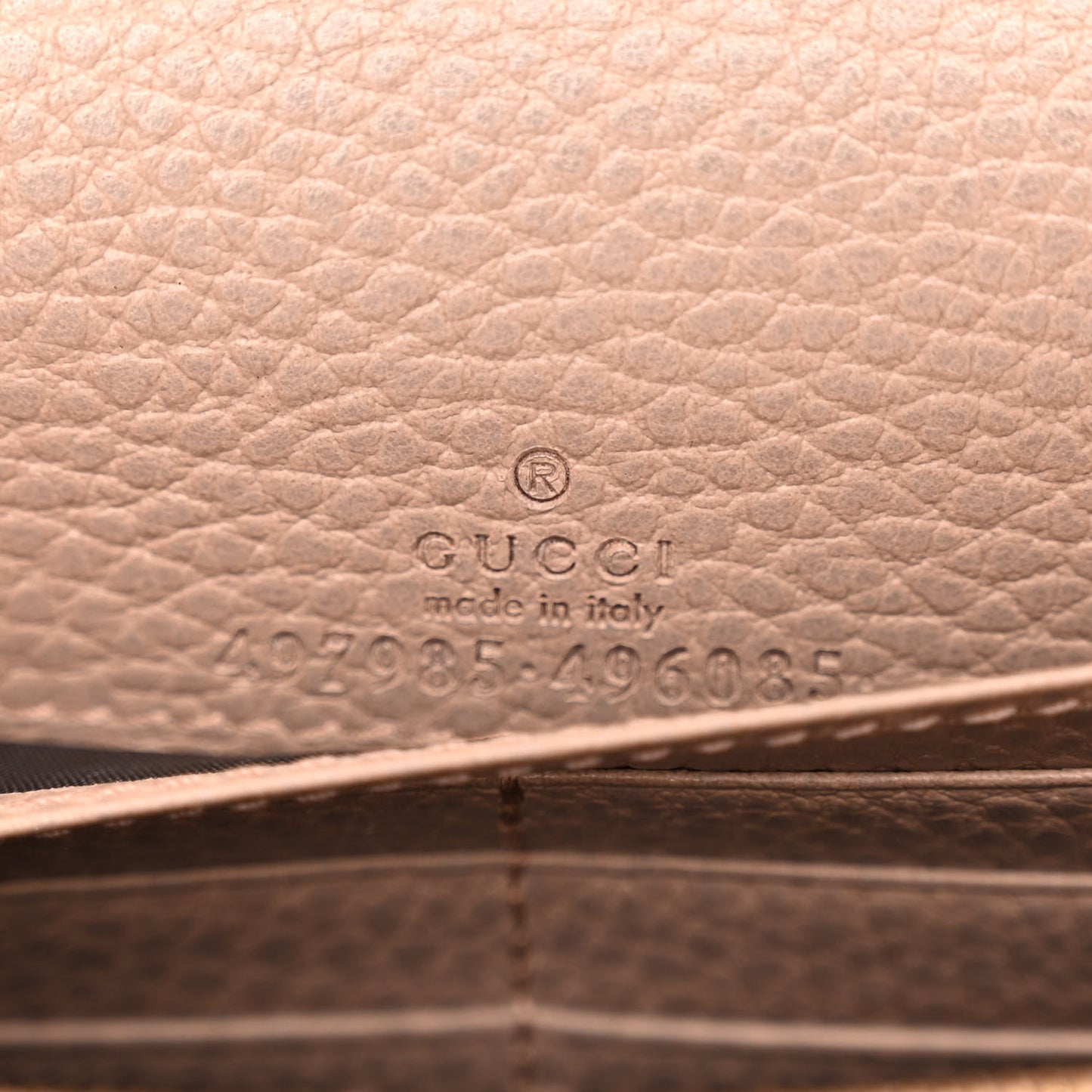 Calfskin Mini GG Marmont Chain Wallet Porcelain Rose