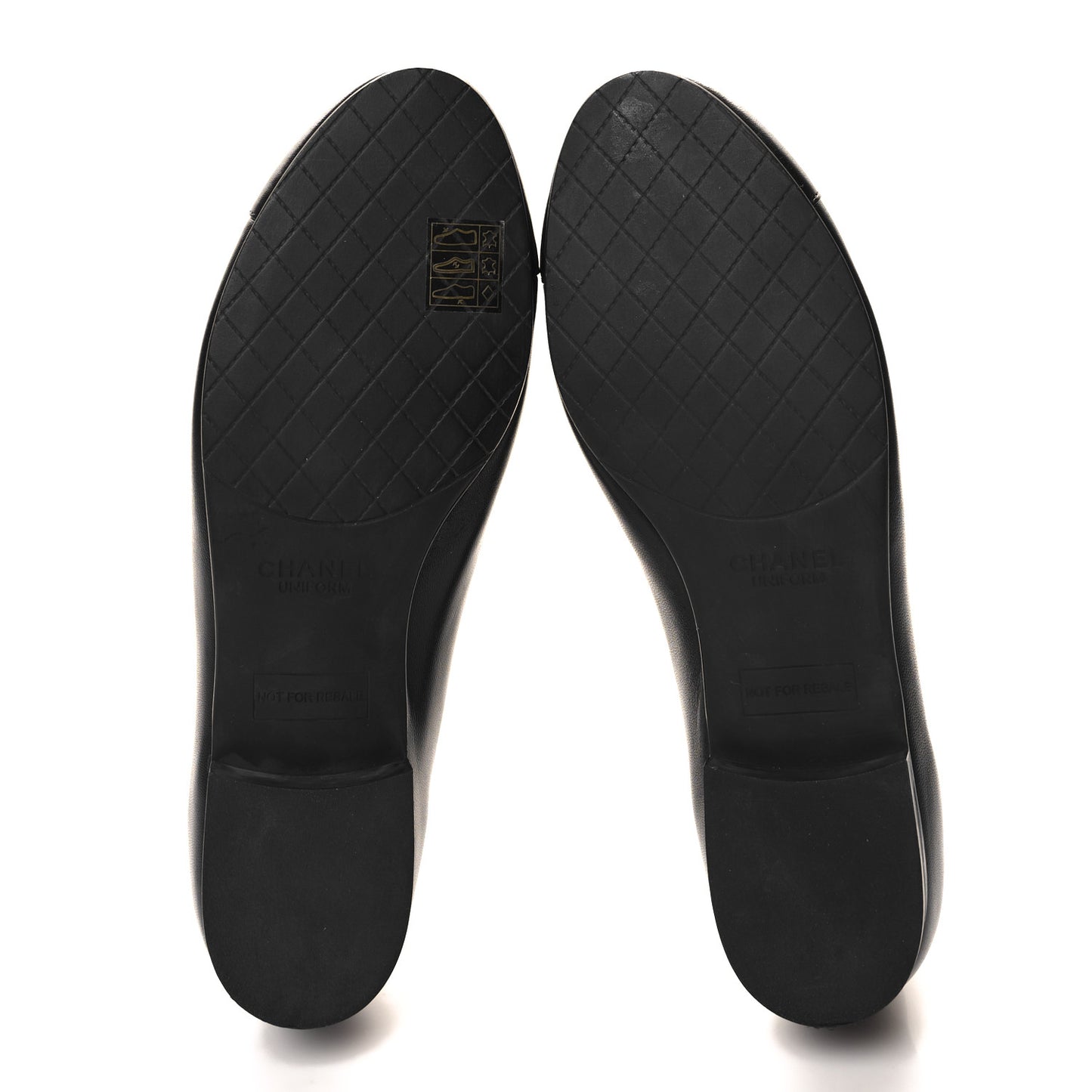 Lambskin Cap Toe CC Uniform Ballerina Flats 38 Black