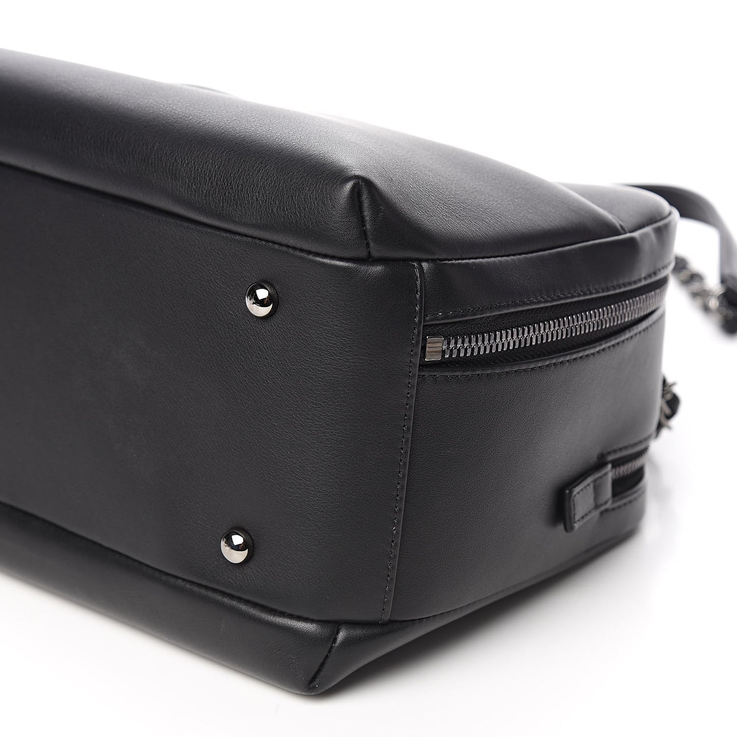 Calfskin Small Trendy CC Bowling Bag Black
