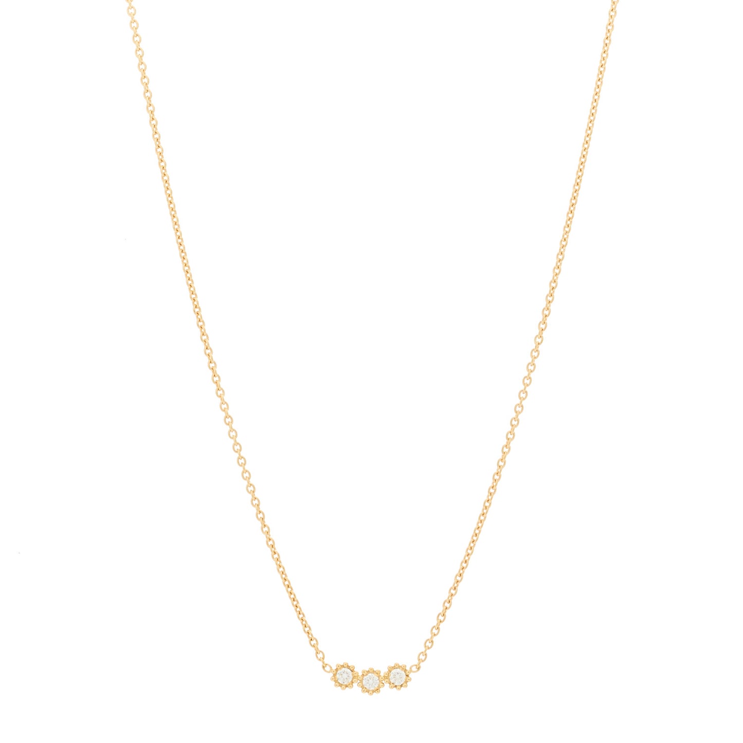 18K Yellow Gold Diamond Mimirose Pendant Necklace