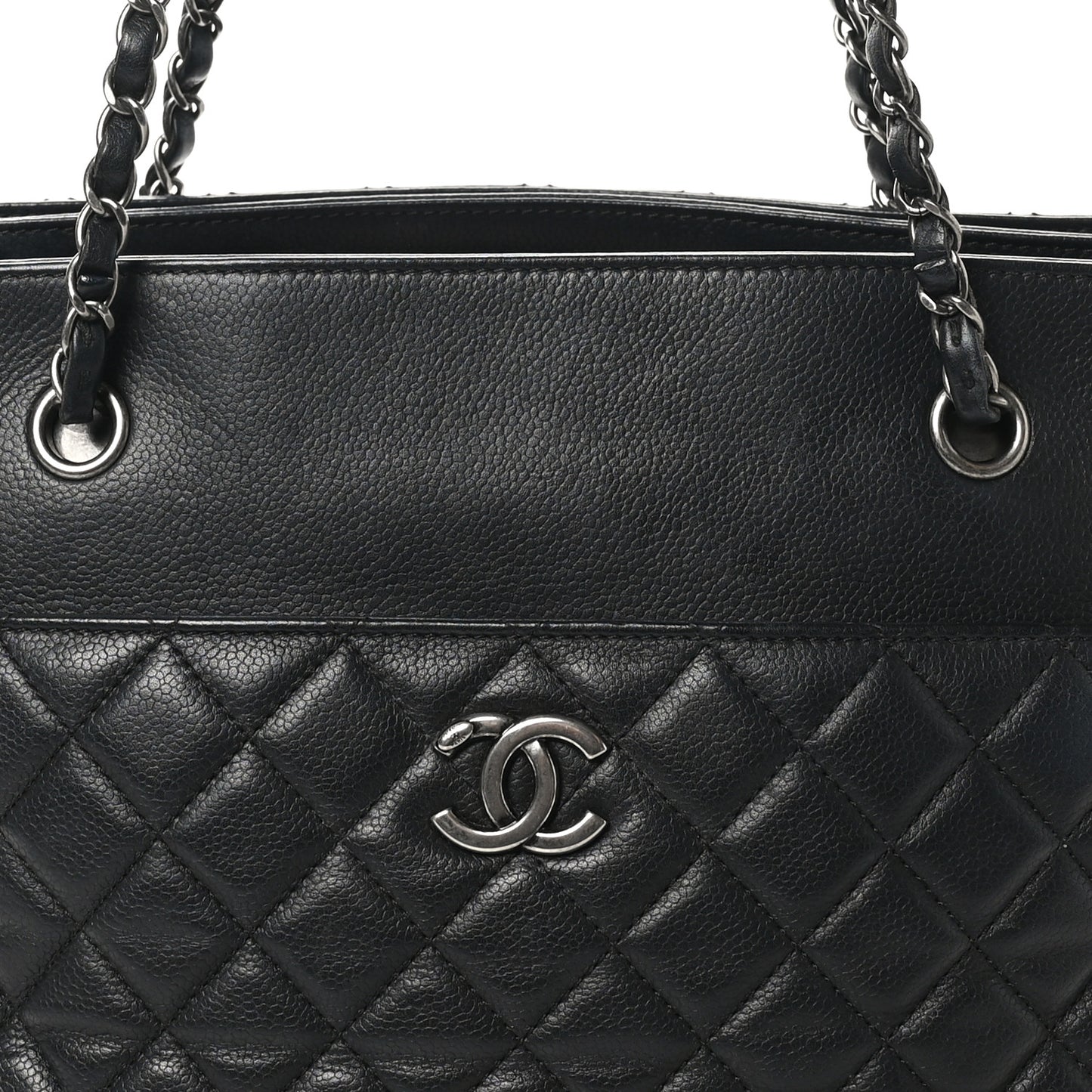 Caviar Quilted Urban Companion Shopping Tote Black