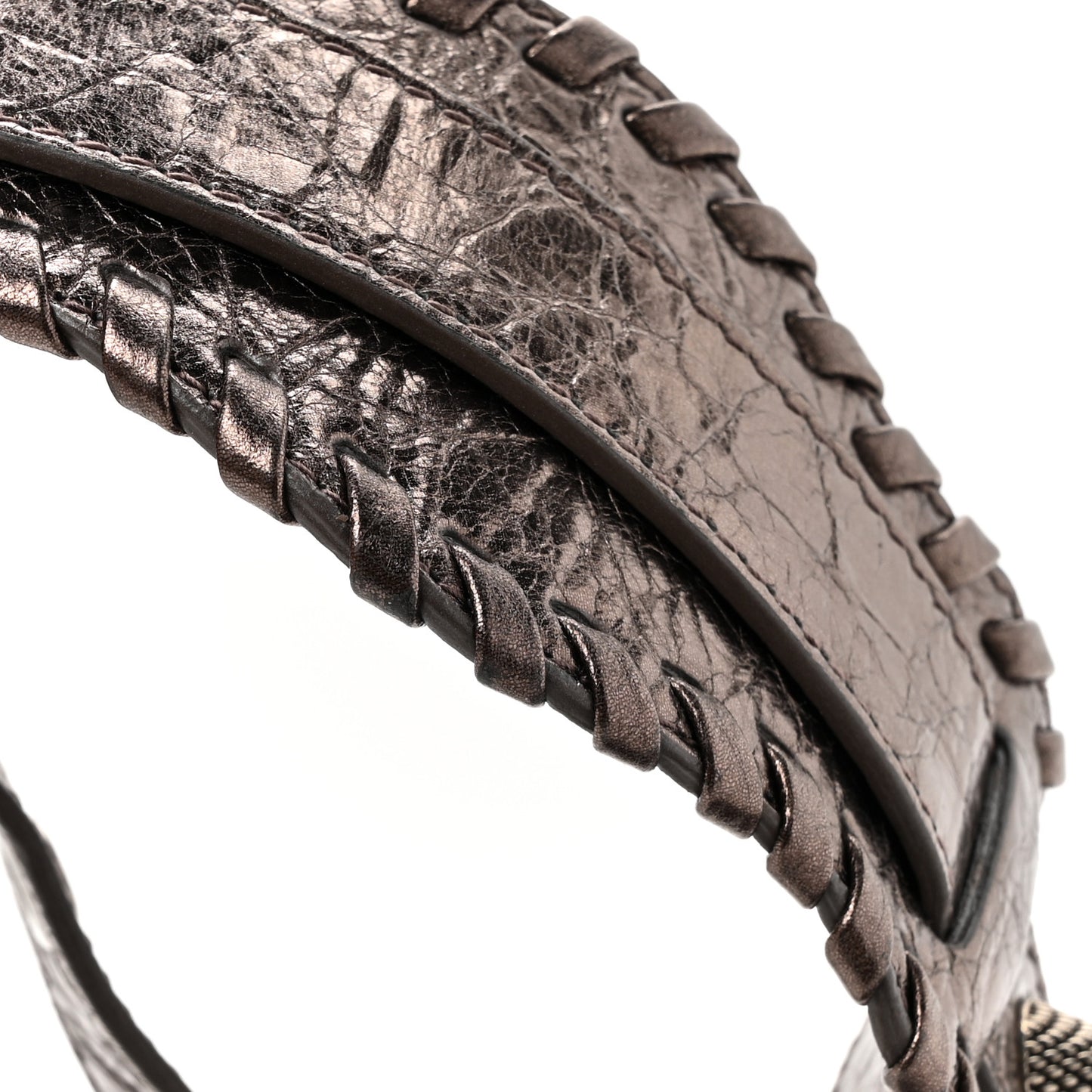 Metallic Agneau Arena Le Cagole Shoulder Bag XS Dark Bronze