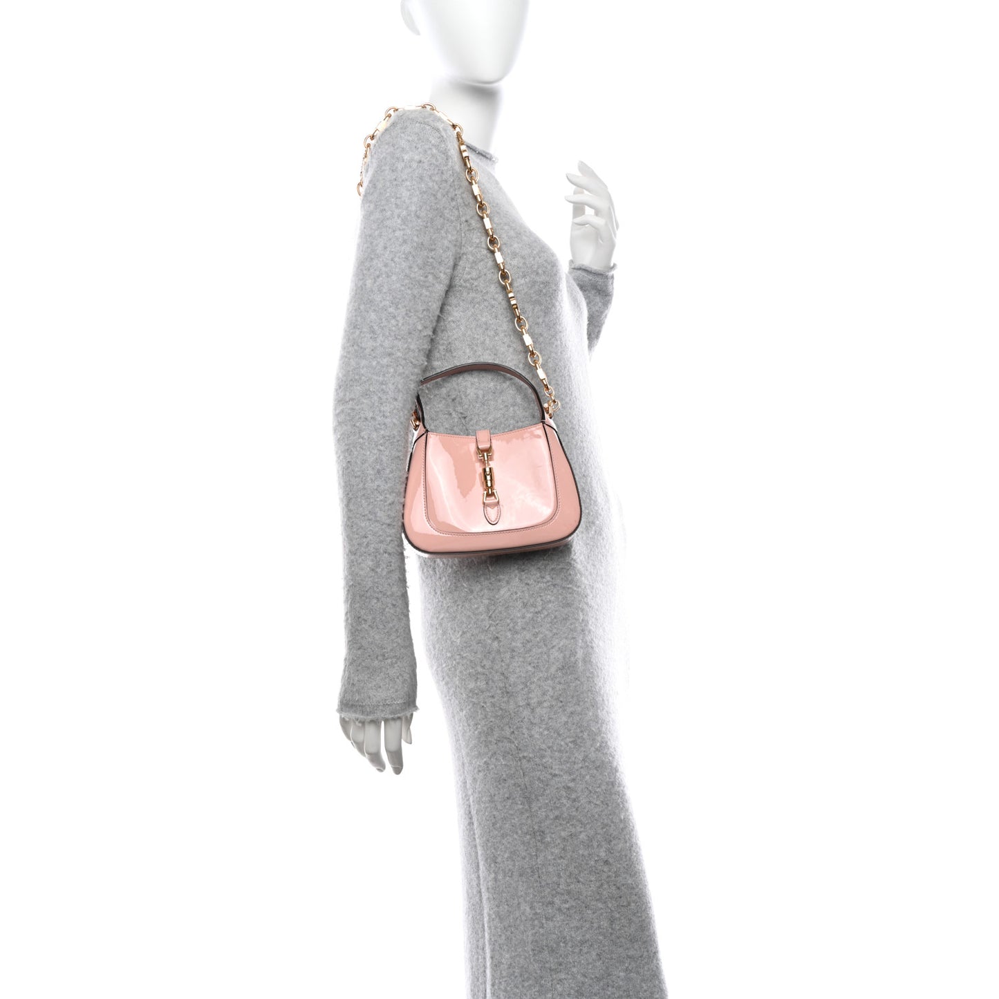 Patent Mini Jackie 1961 Crystal Hobo Pink