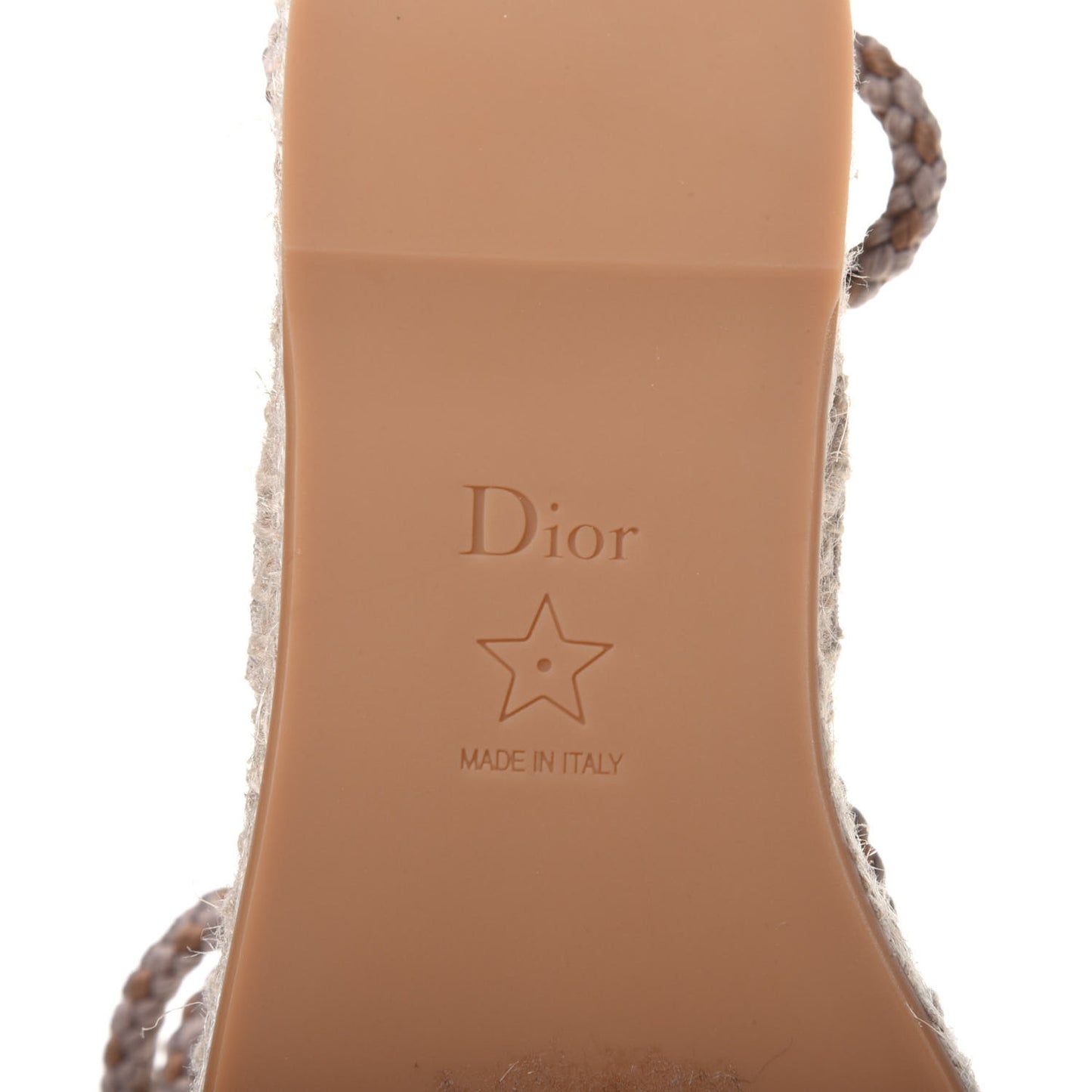 Cotton Embroidered Diorexpress Rope Sandals 35.5 Cream