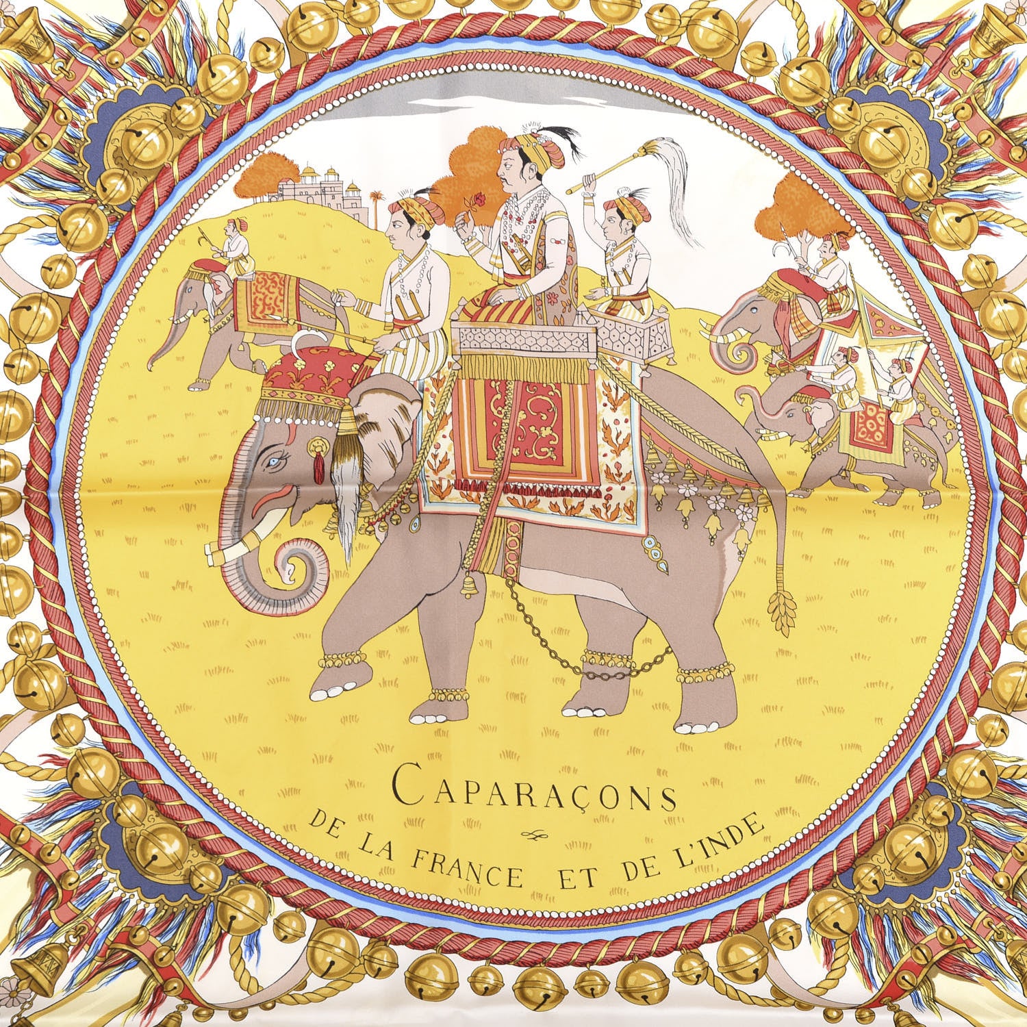 Hermes Silk Caparacons De La France Et De L'Inde Scarf 90 5 of 5