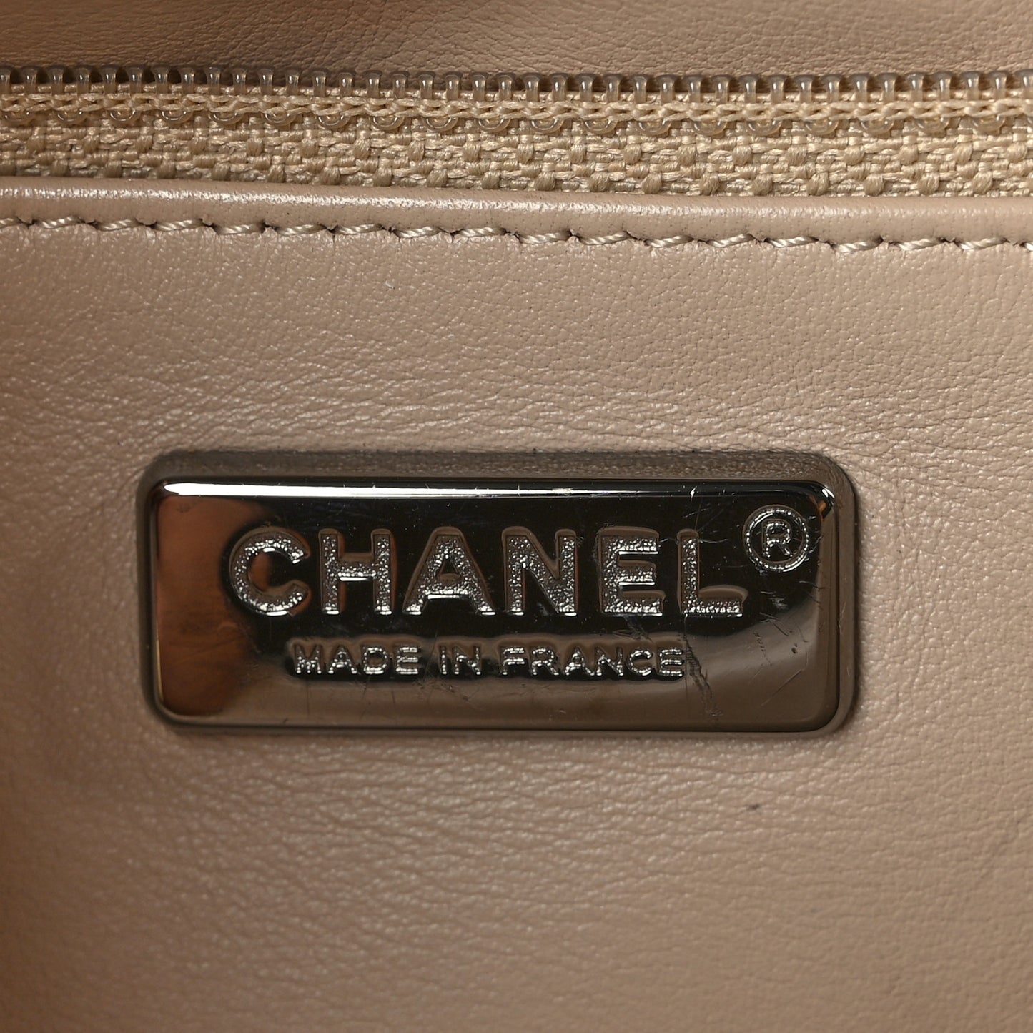 Snakeskin Calfskin New Medium Boy Flap Beige