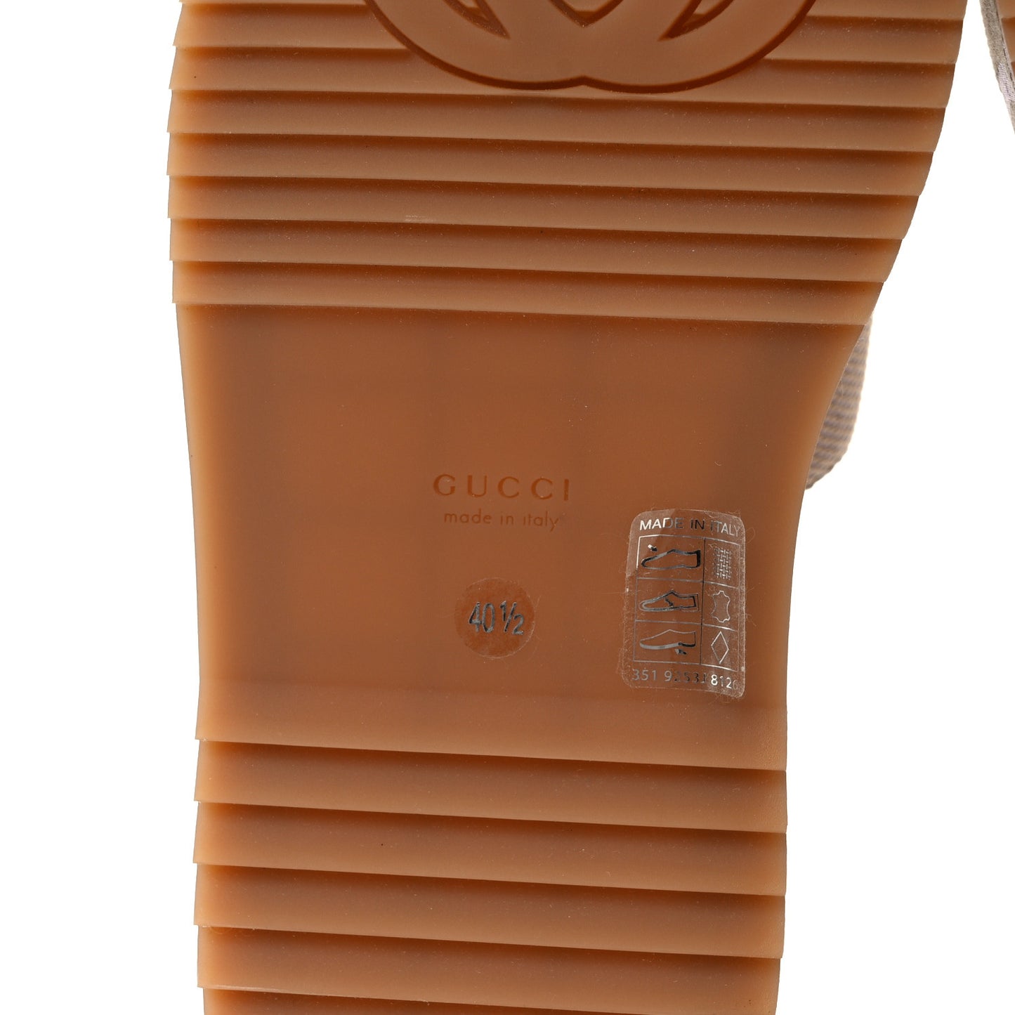 Monogram Jumbo GG Platform Slide Wedge Sandals 40.5 Beige Lapis