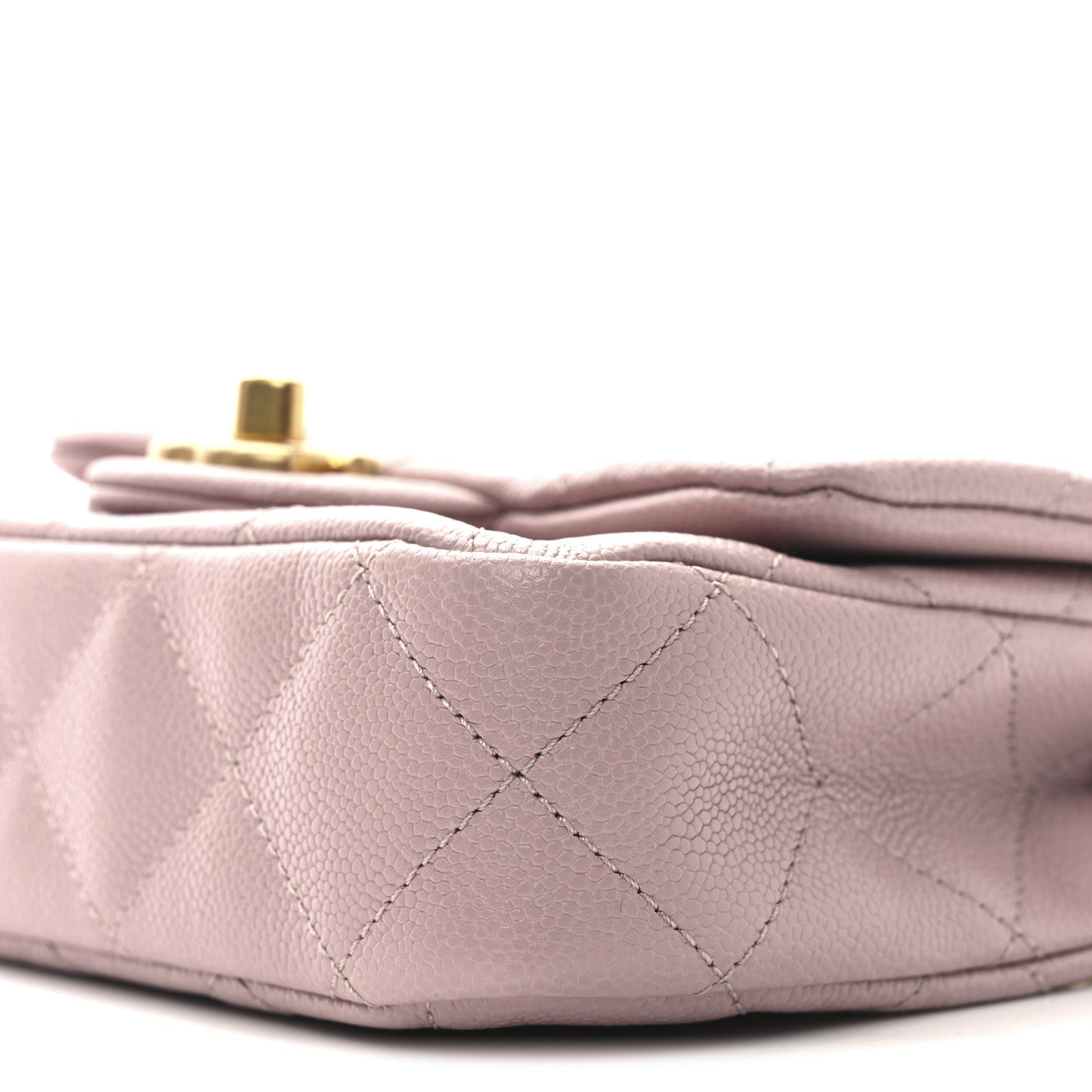 Caviar Quilted Mini Rectangular Sweetheart Flap Lilac