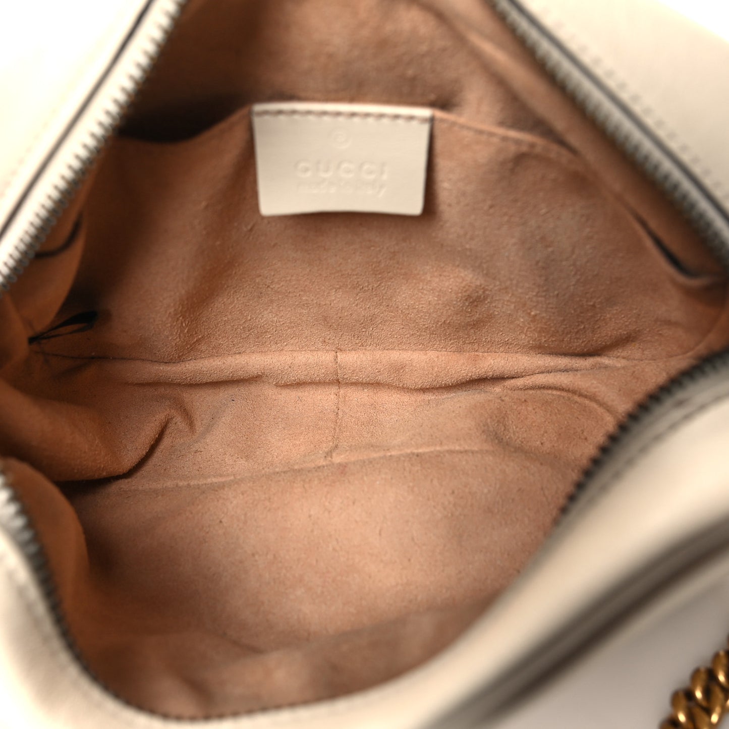 Calfskin Matelasse Mini GG Marmont Chain Shoulder Bag White