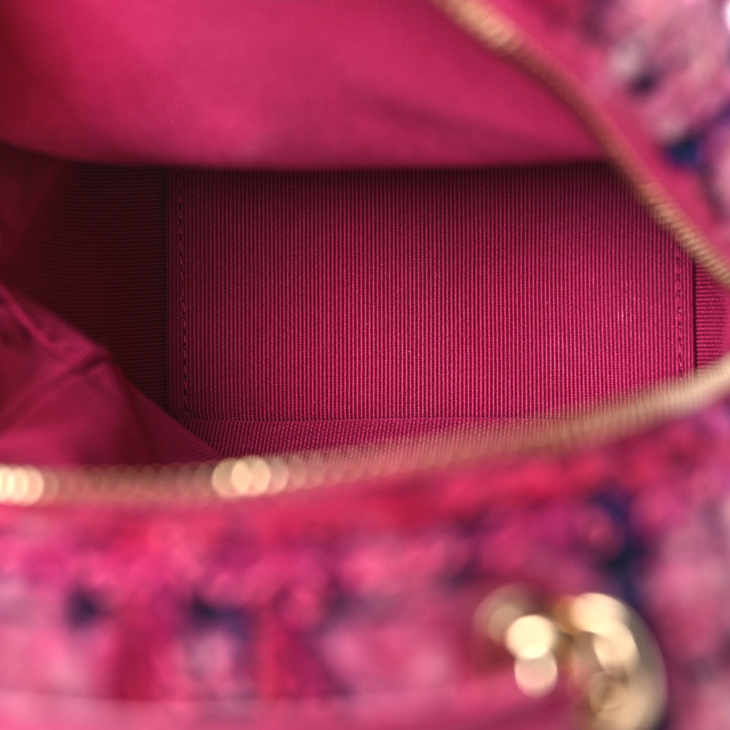 Tweed Quilted CC Mini Classic Backpack Fuchsia Navy