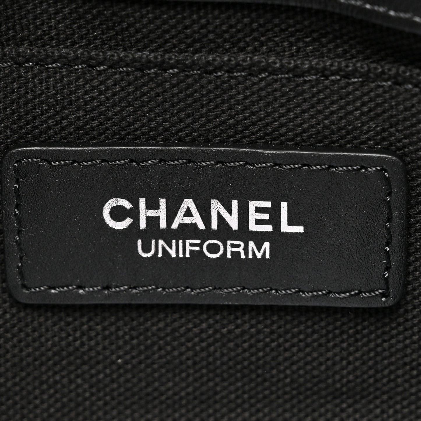 Calfskin Quilted CC Uniform Flap Belt Bag Black