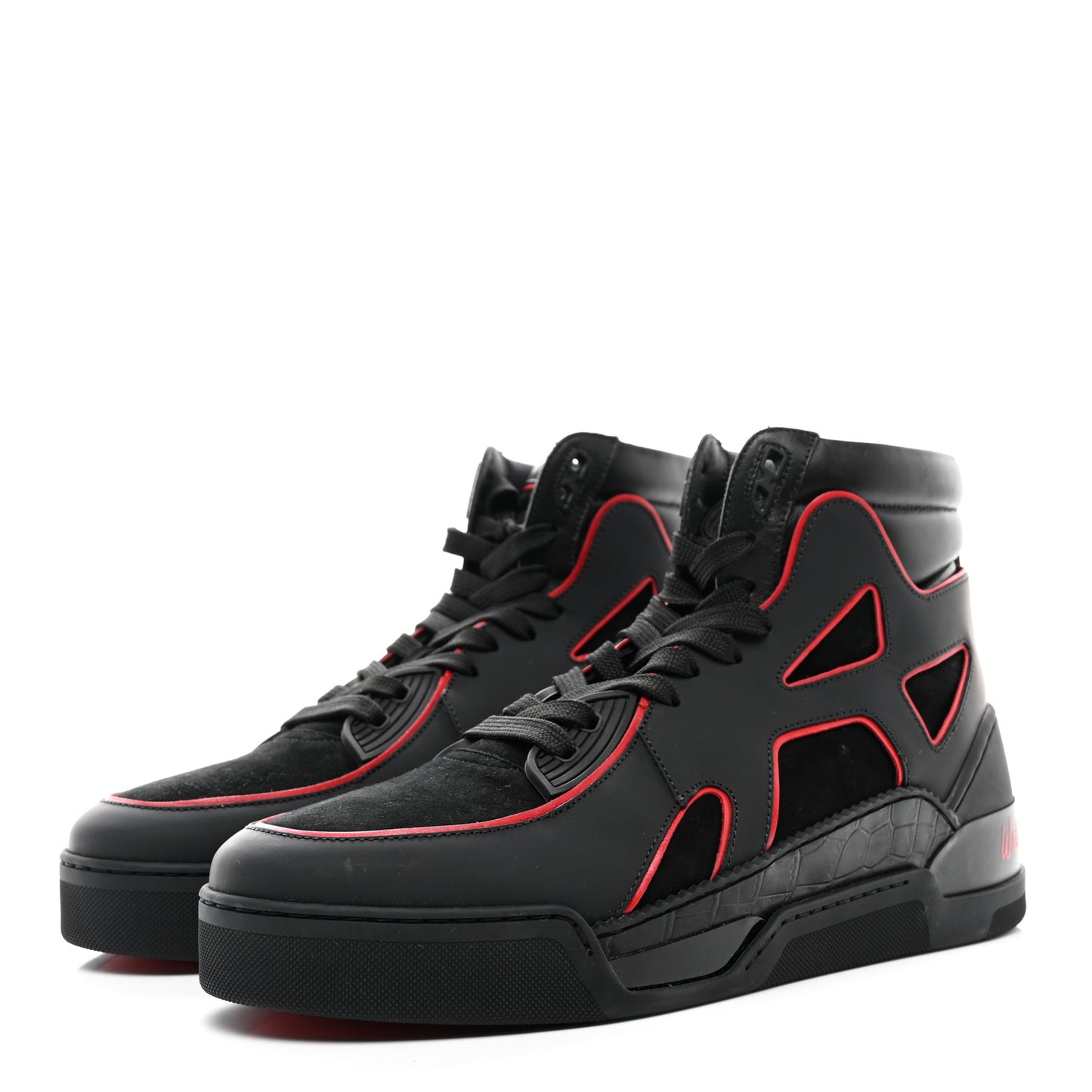 Calfskin Mens Flat Sneakers 43 Loubi Black