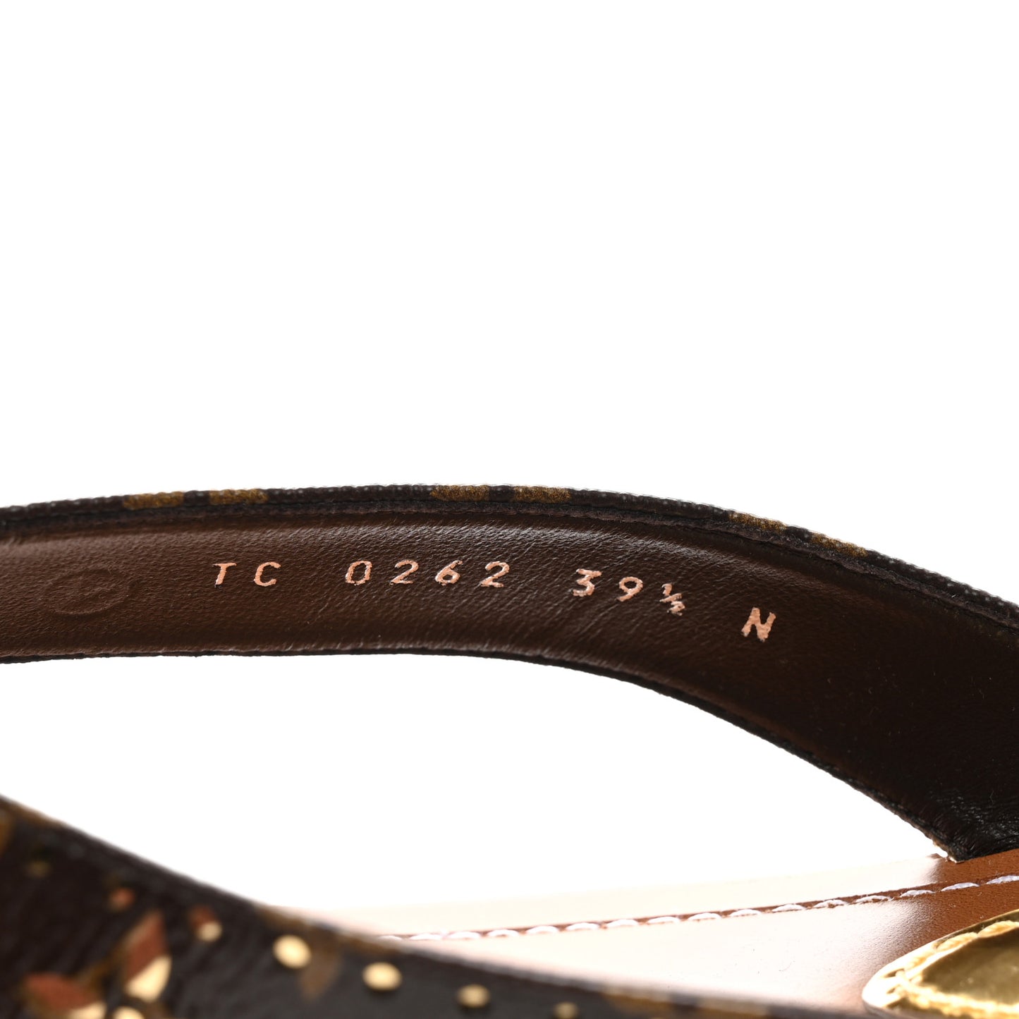 Monogram Sunny Flat Thong Sandals 39.5 Brown
