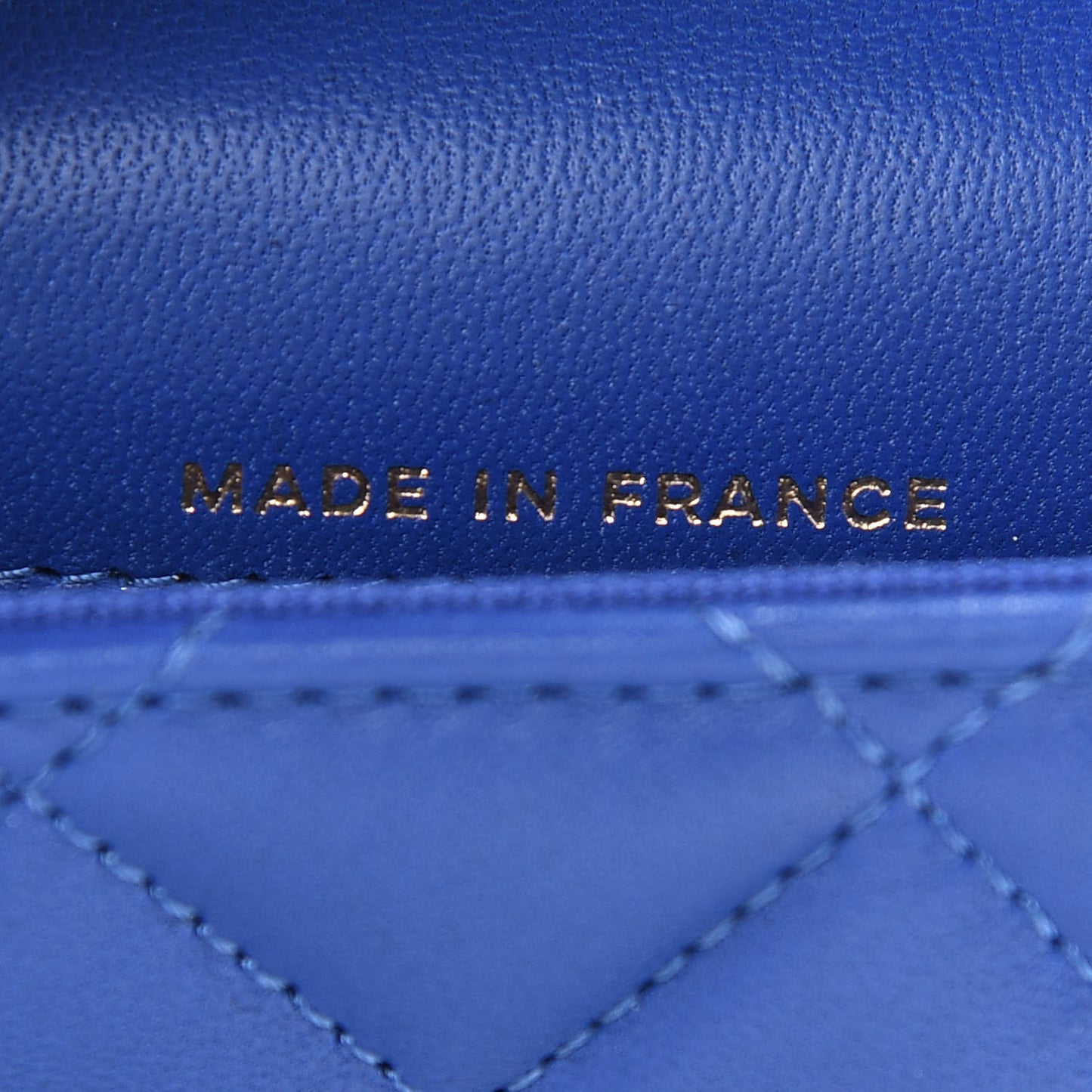 Lambskin Quilted Top Handle Flap Coin Purse With Chain Blue