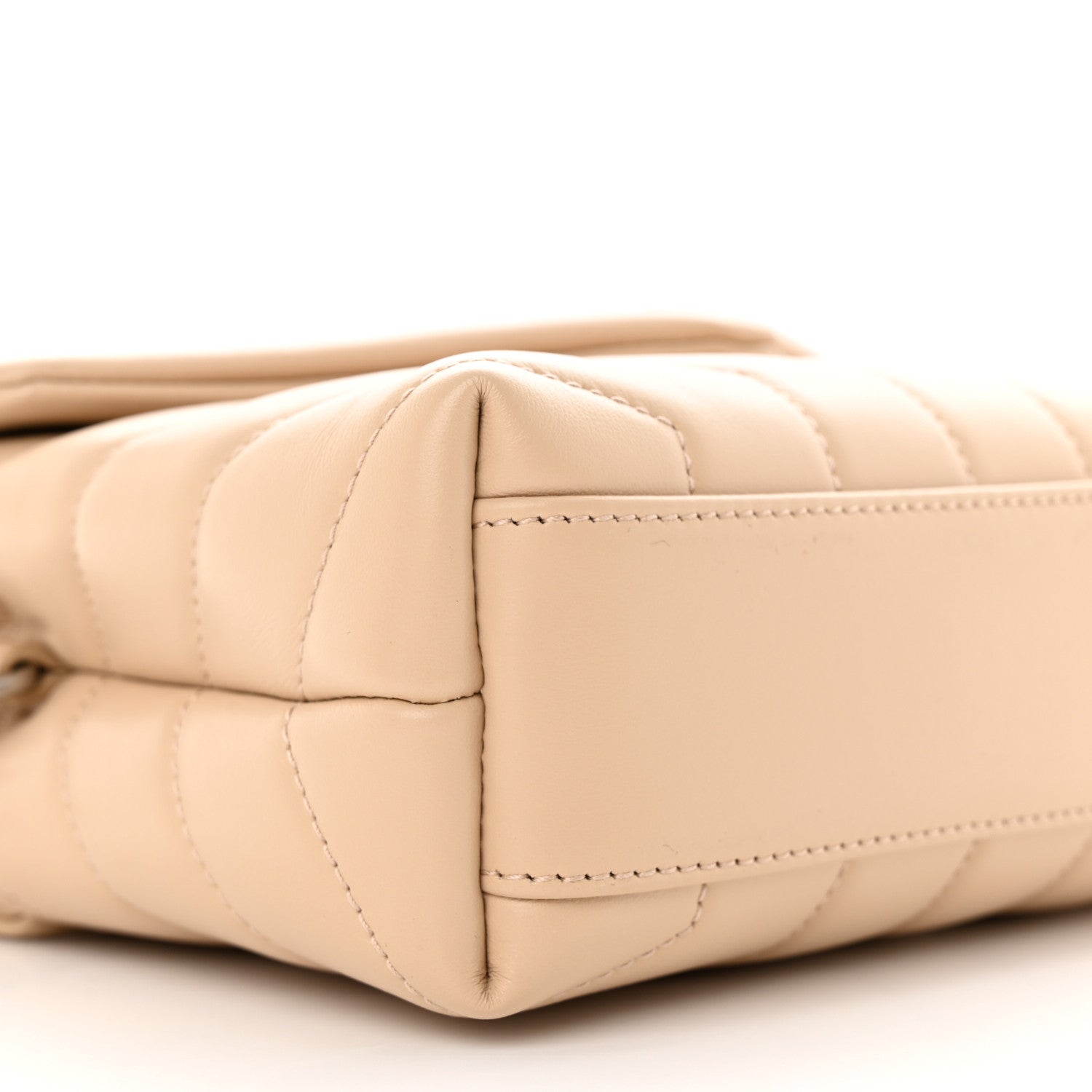 Saint Laurent Calfskin Y Quilted Monogram Toy Loulou Crossbody Bag Nude Powder 9 of 13