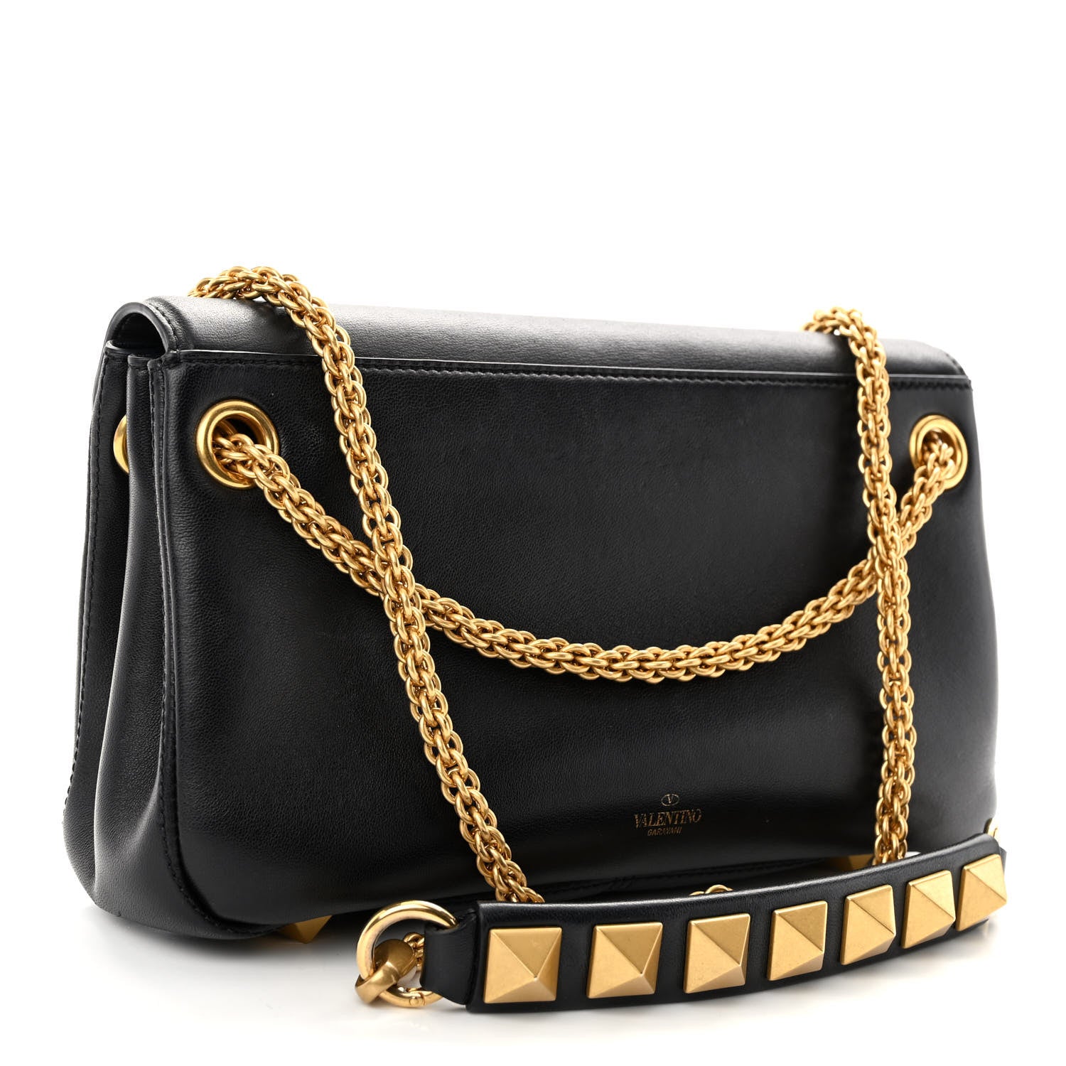 Valentino Garavani Nappa Stud Sign Shoulder Bag Black 3 of 9