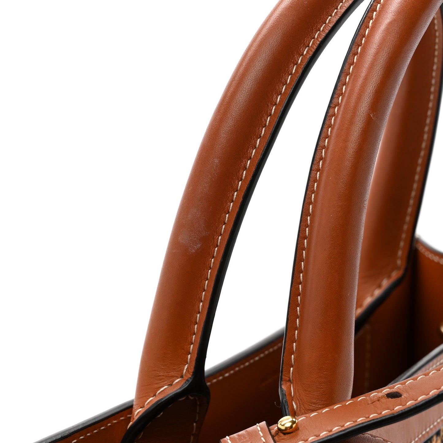 Canvas Calfskin Jacquard Floral Small Vertical Cabas Black Tan