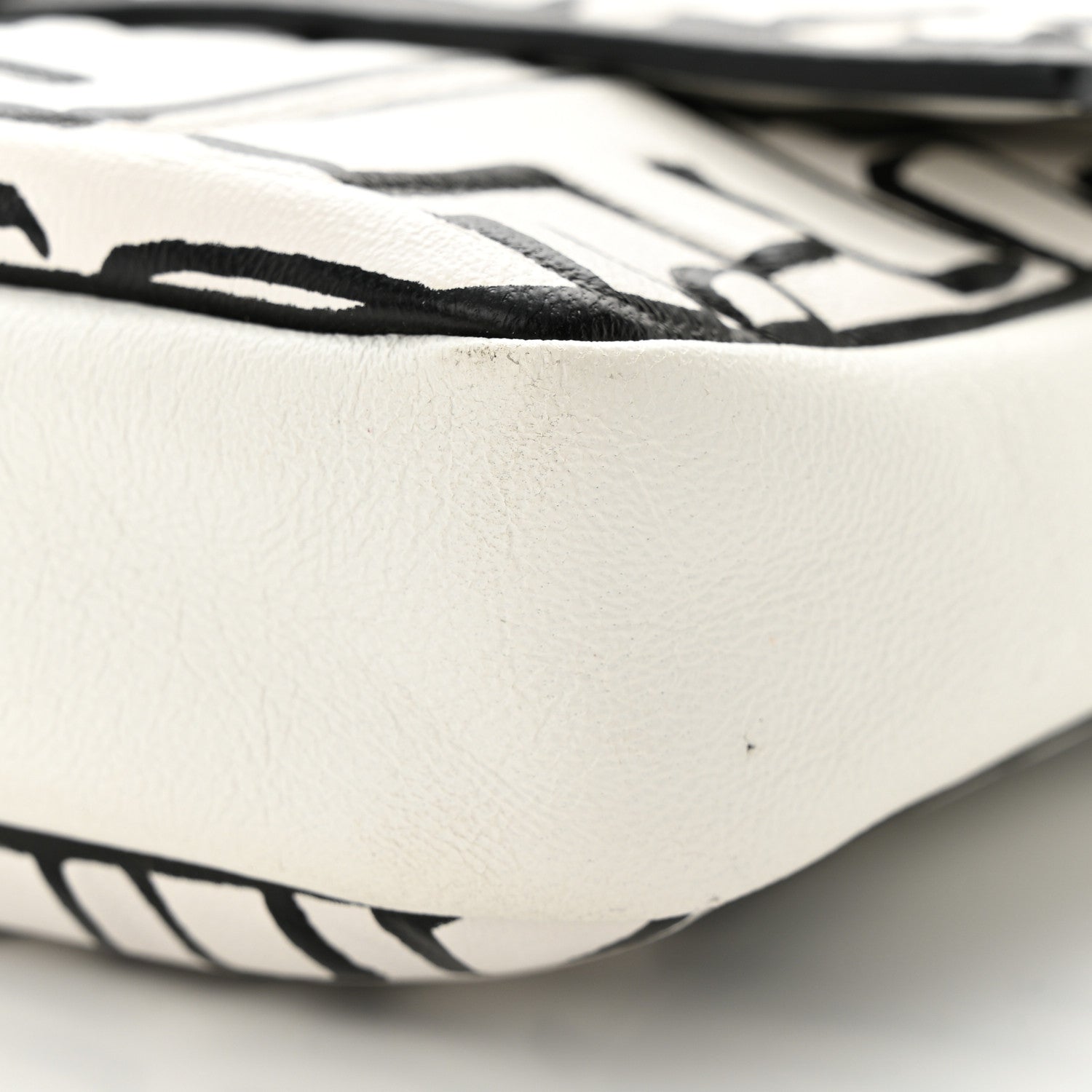 Fendi X JOSHUA VIDES Nappa FF Embossed Belt Baguette Bag White Black 11 of 11