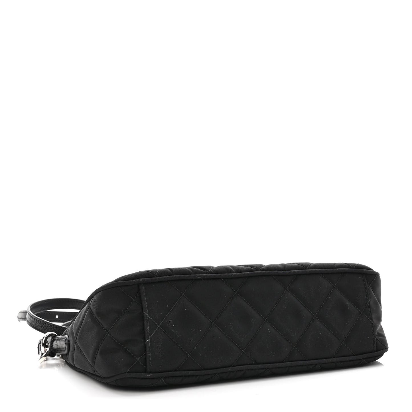 Nylon Tessuto Impuntu Quilted Crossbody Bag Black