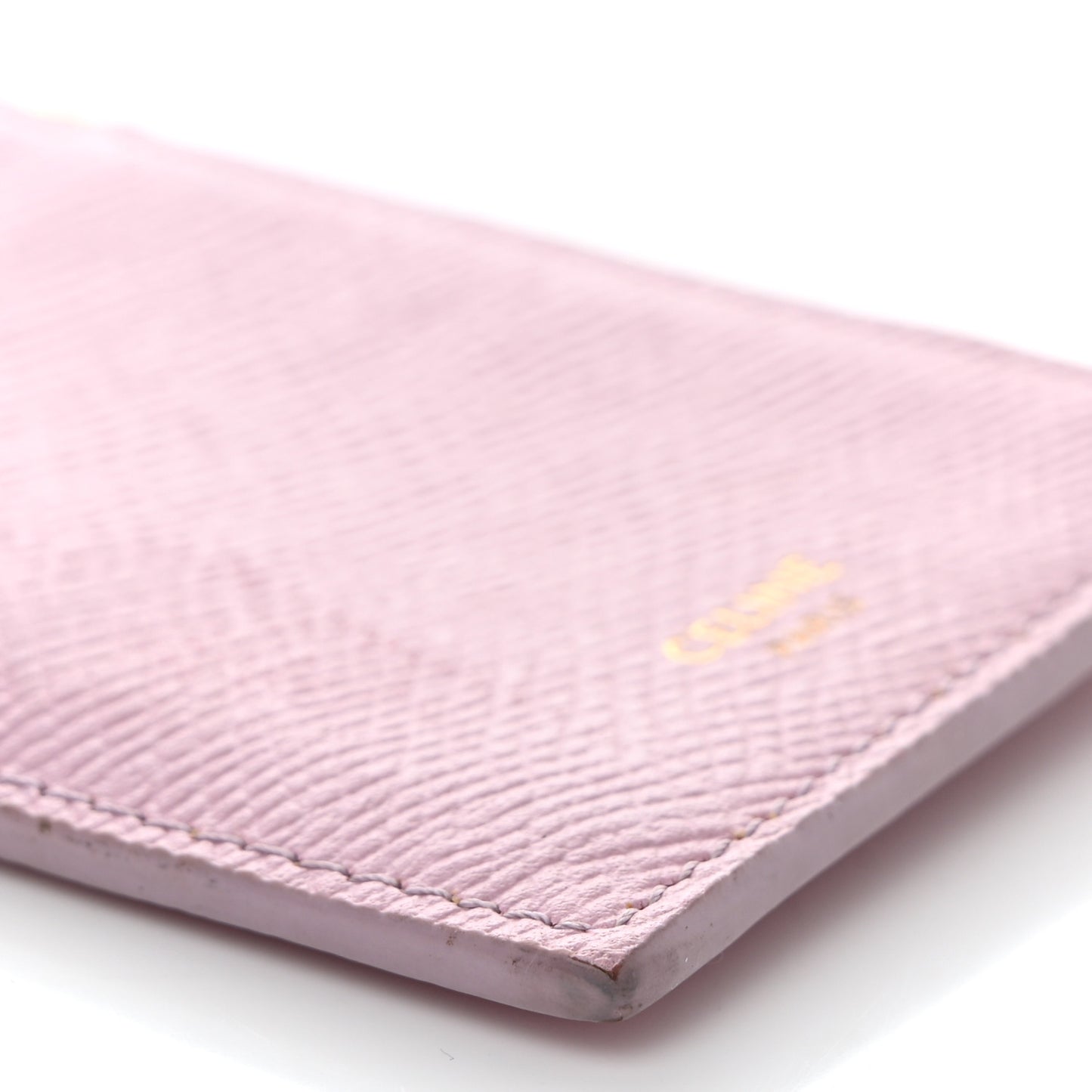 Grained Calfskin Zipped Card Holder Pink