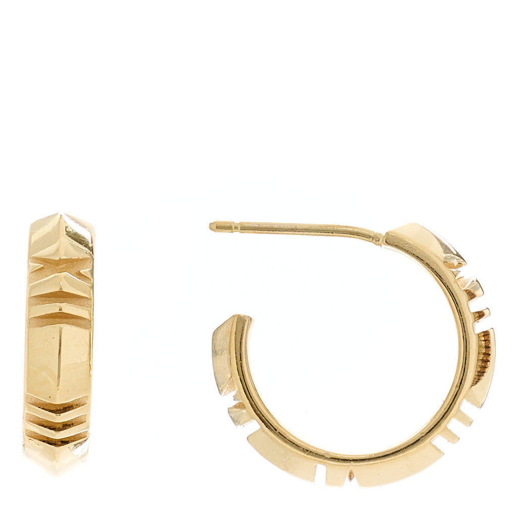 Tiffany 18K Yellow Gold Small Atlas X Hoop Earrings 1359682