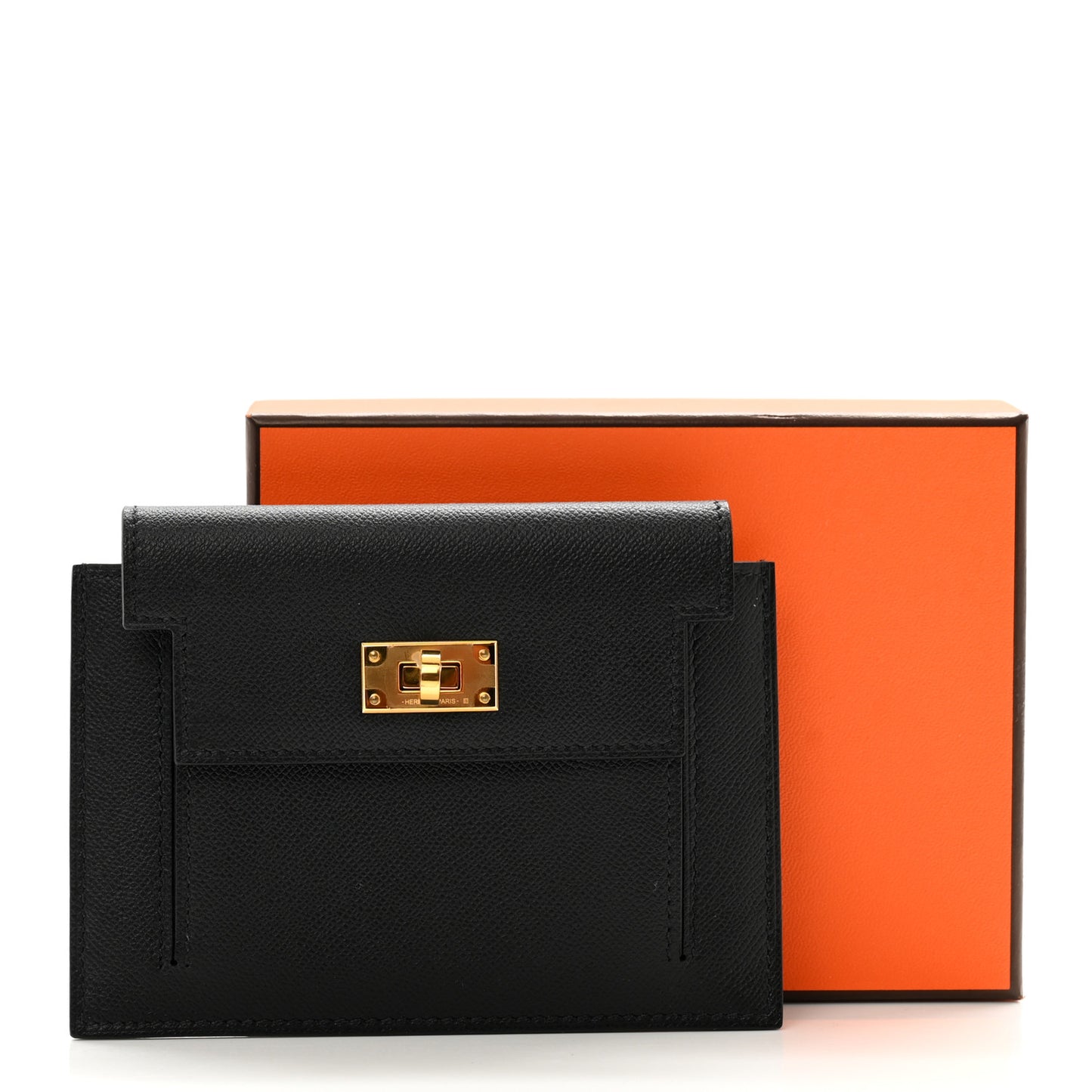 Epsom Kelly Pocket Compact Wallet Black