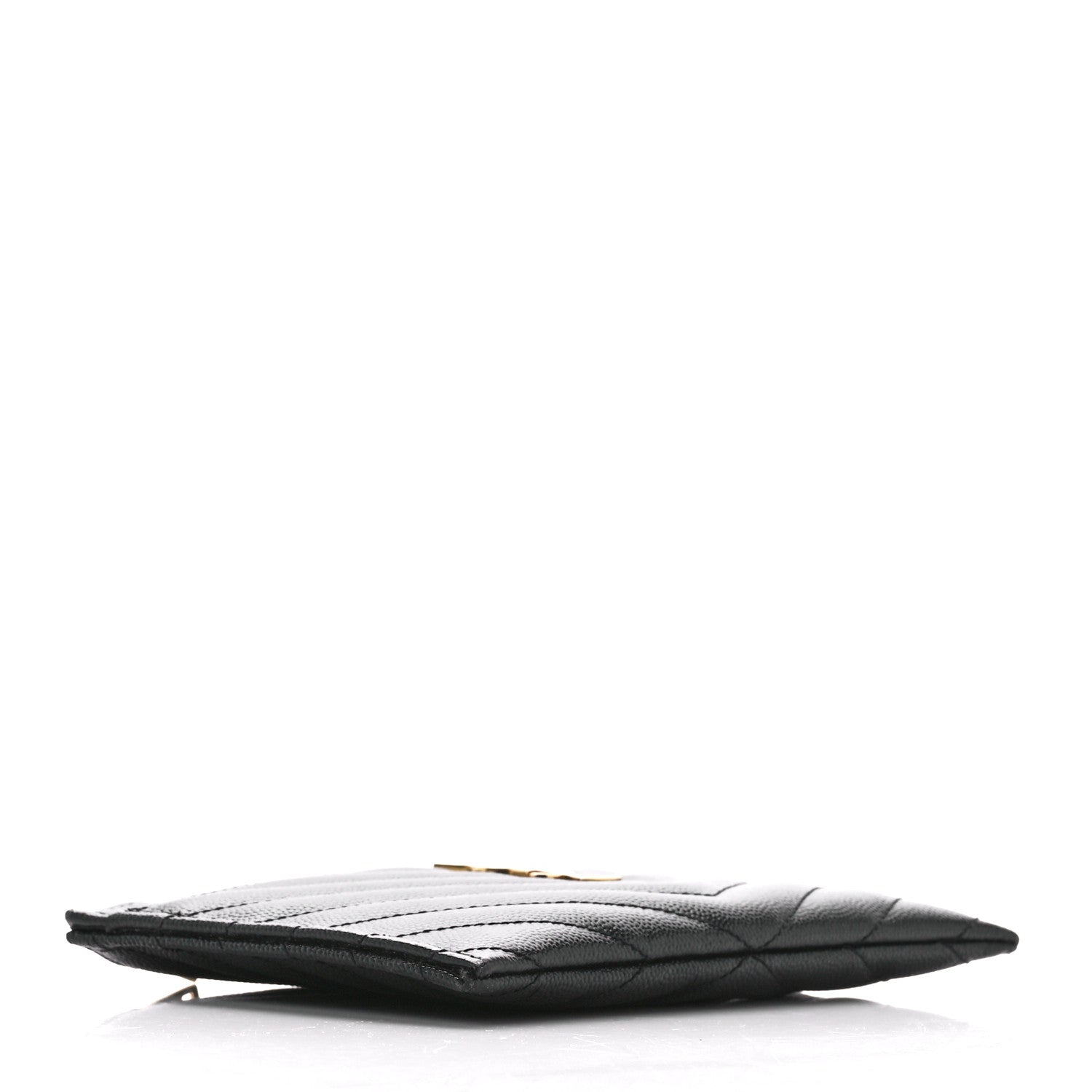 Saint Laurent Grain De Poudre Chevron Monogram Bill Pouch Black 4 of 12