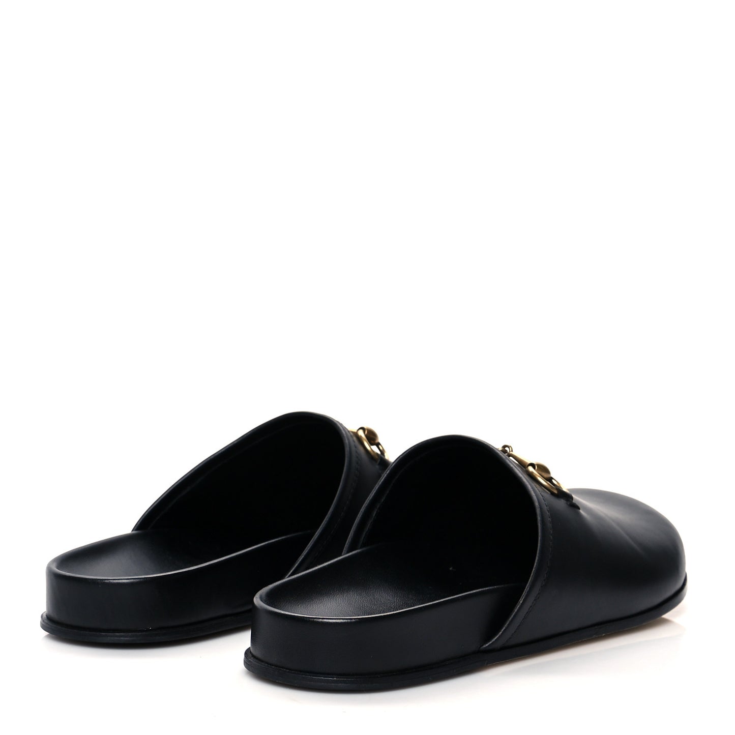 Calfskin Mens Horsebit River Slippers 9 Black
