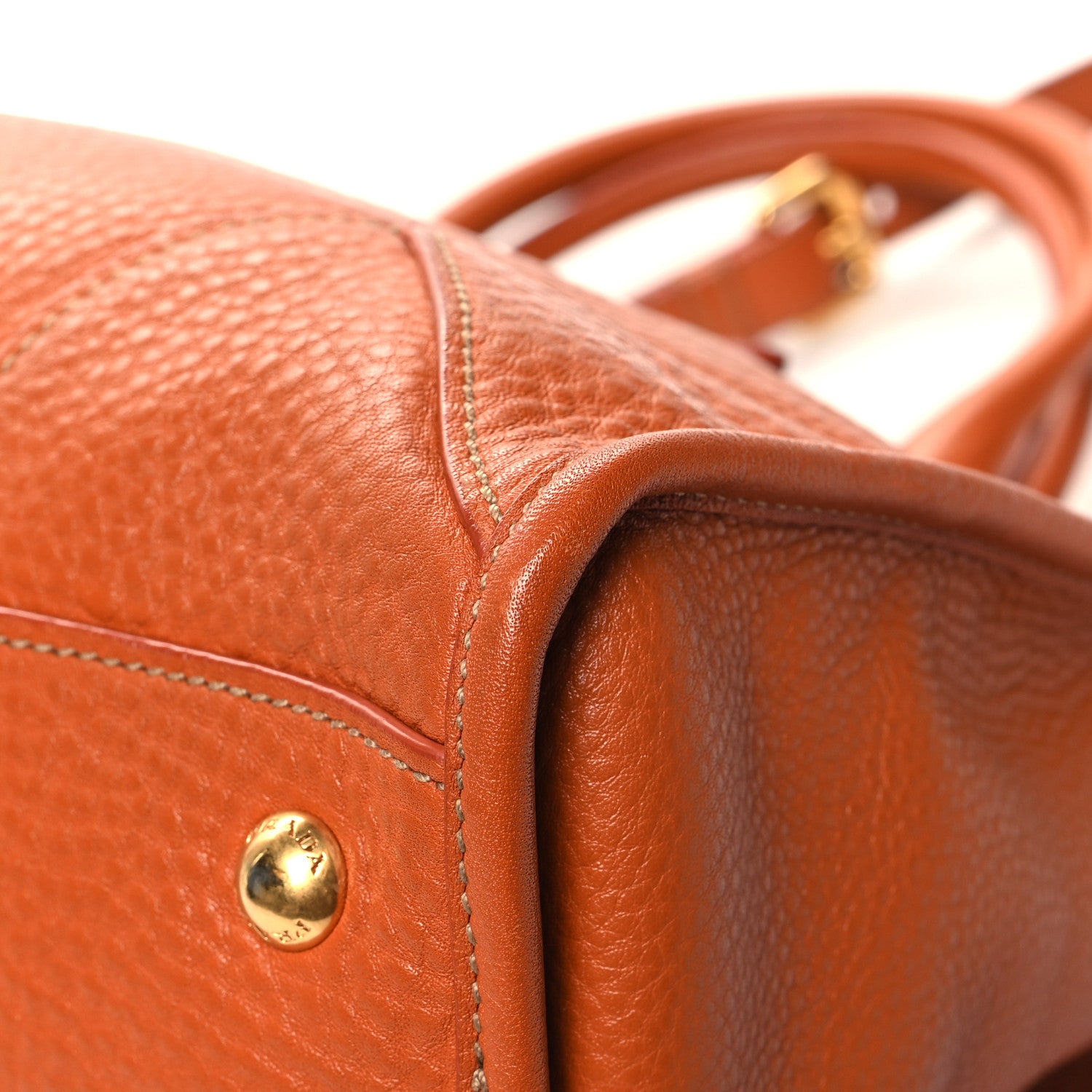 Prada Vitello Daino Shopping Satchel Rame 11 of 11