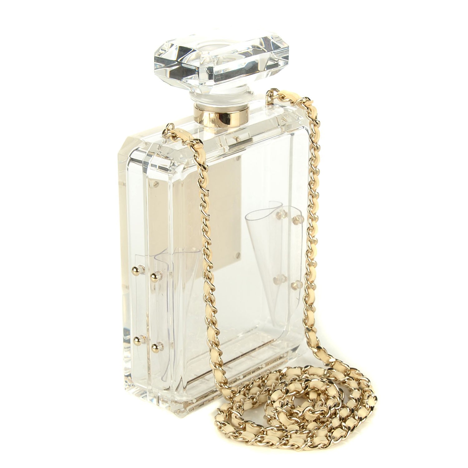 Chanel Transluscent Plexiglass Perfume Bottle Clutch 3 of 8