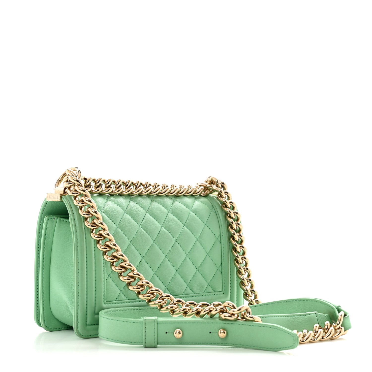 Chanel Lambskin Quilted Small Boy Flap Green 3 of 12